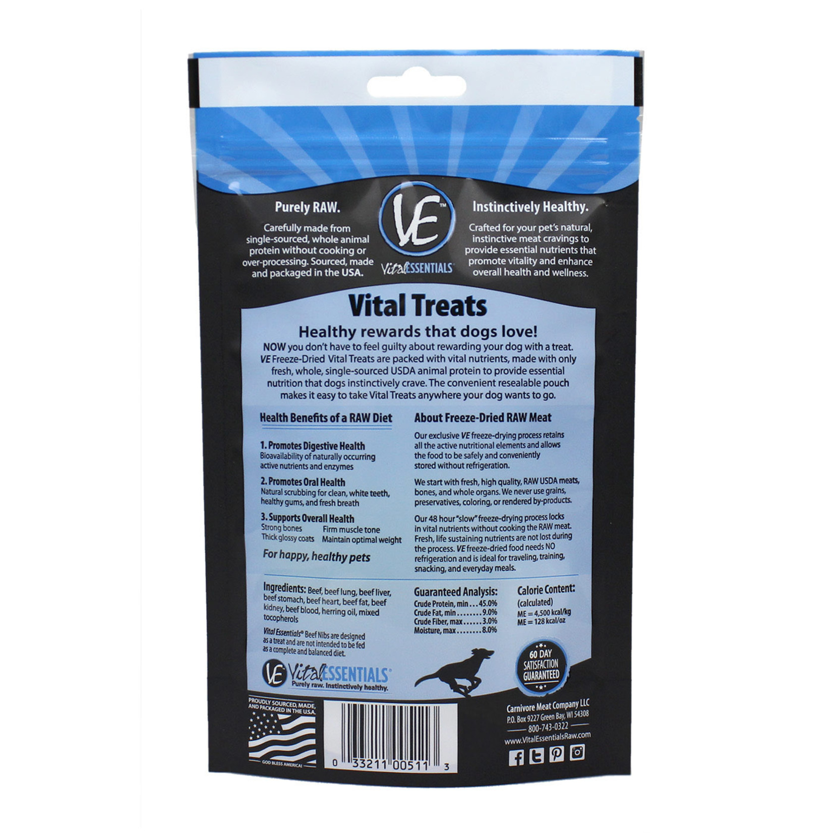 Vital Essentials Beef Nibs Freeze-Dried Grain Free Treats