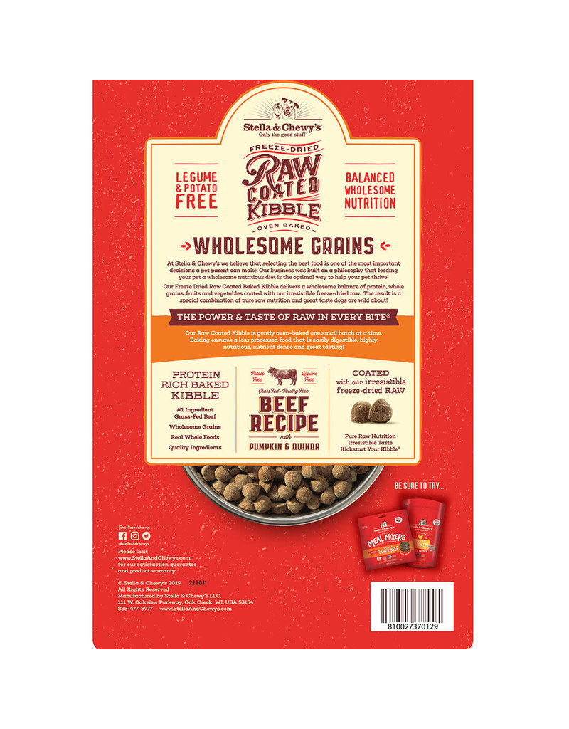 Stella & Chewy’s Beef Recipe with Pumpkin & Quinoa Raw Coated Kibble Wholesome Grains