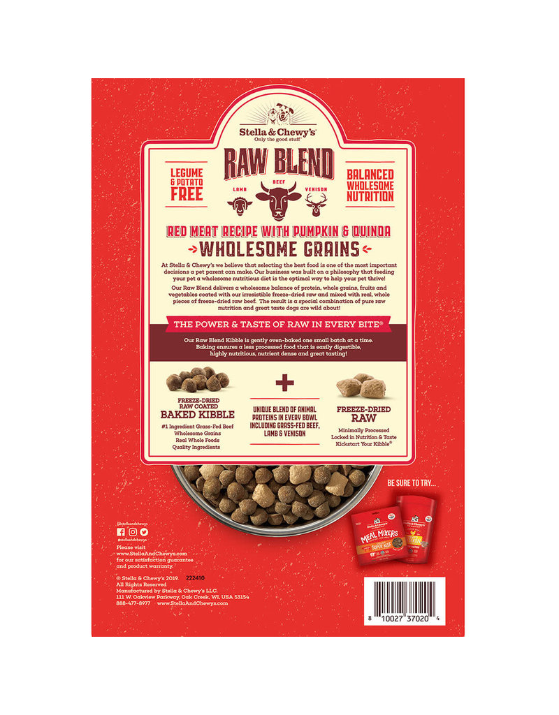 Stella & Chewy’s Red Meat Recipe with Pumpkin & Quinoa Raw Blend Baked Kibble with Grains