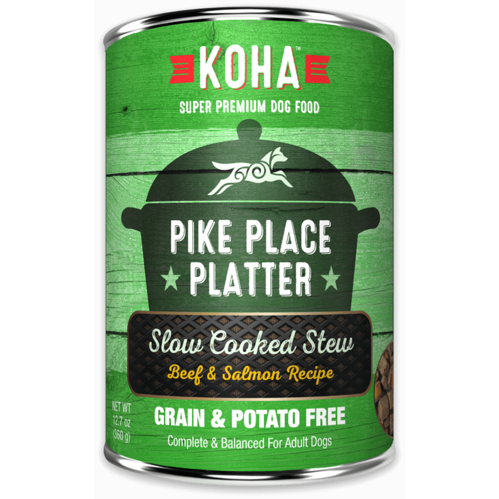 Koha Pike Place Platter Slow Cooked Stew Beef & Salmon Recipe for Dogs