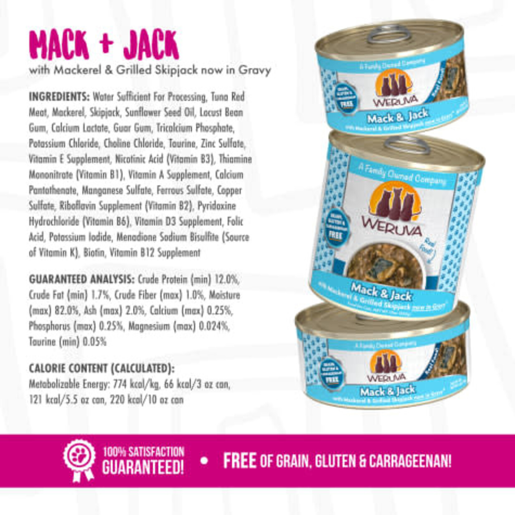 Weruva Weruva Mack and Jack with Mackerel & Grilled Skipjack now in Gravy Wet Cat Food