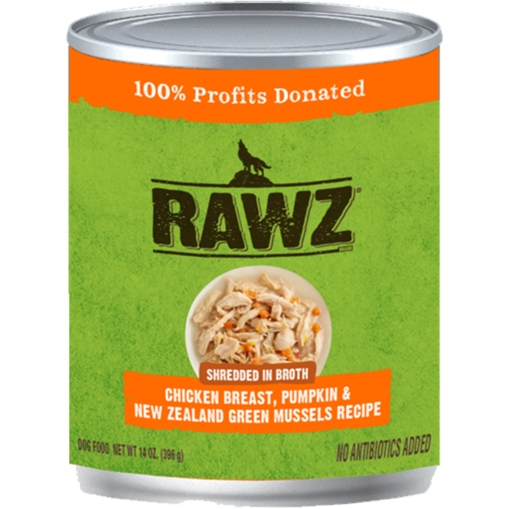 RAWZ Natural Pet Food Shredded in Broth Chicken Breast, Pumpkin & New Zealand Green Mussels