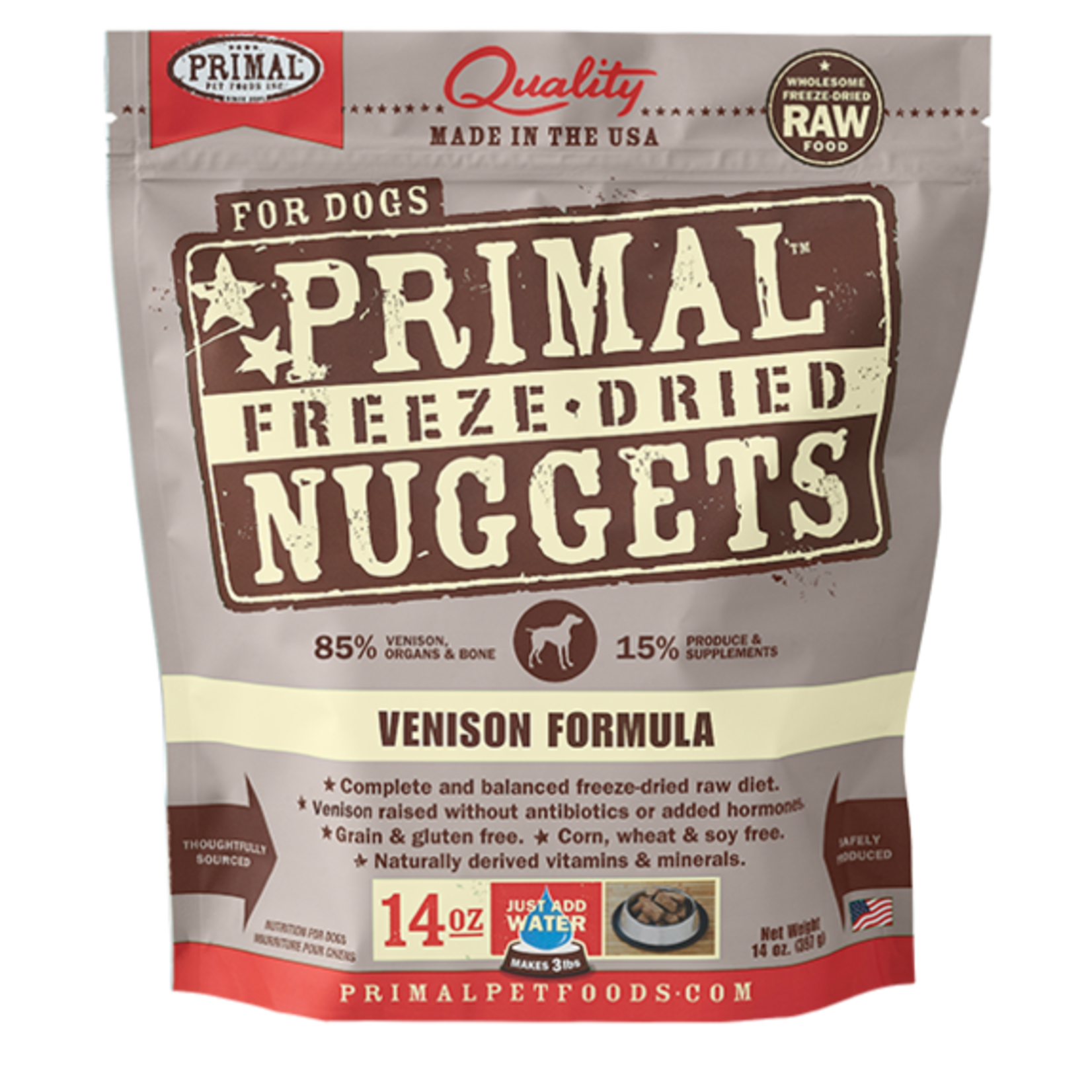 Primal Pet Foods Primal Canine Raw Freeze-Dried Nuggets Venison