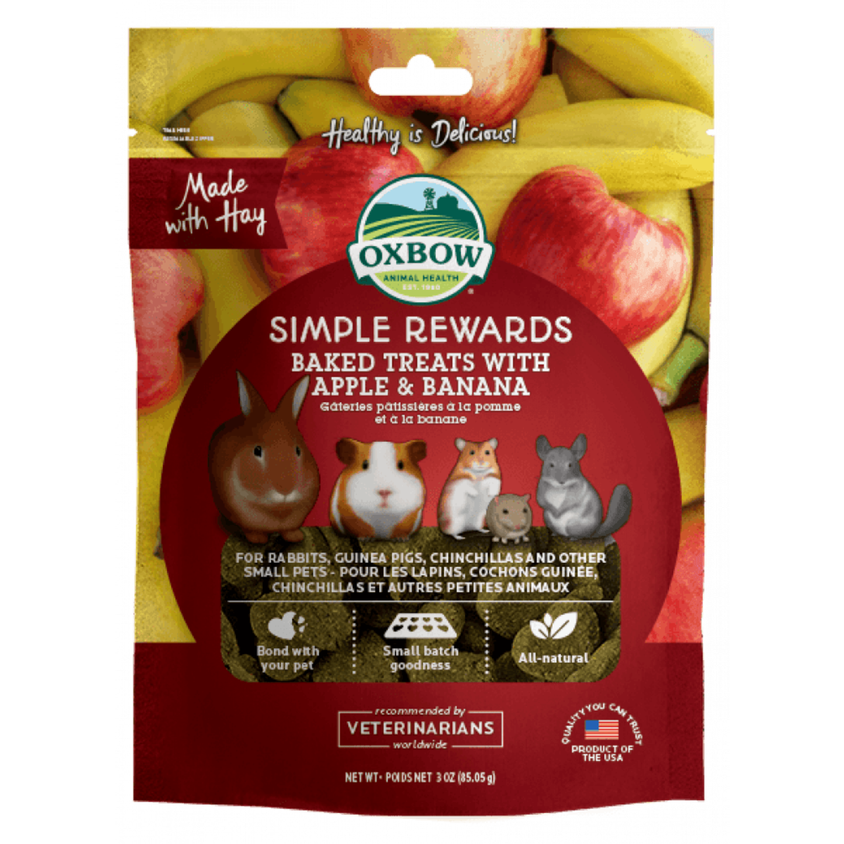 Oxbow Animal Health Simple Rewards Baked Treats with Apple & Banana