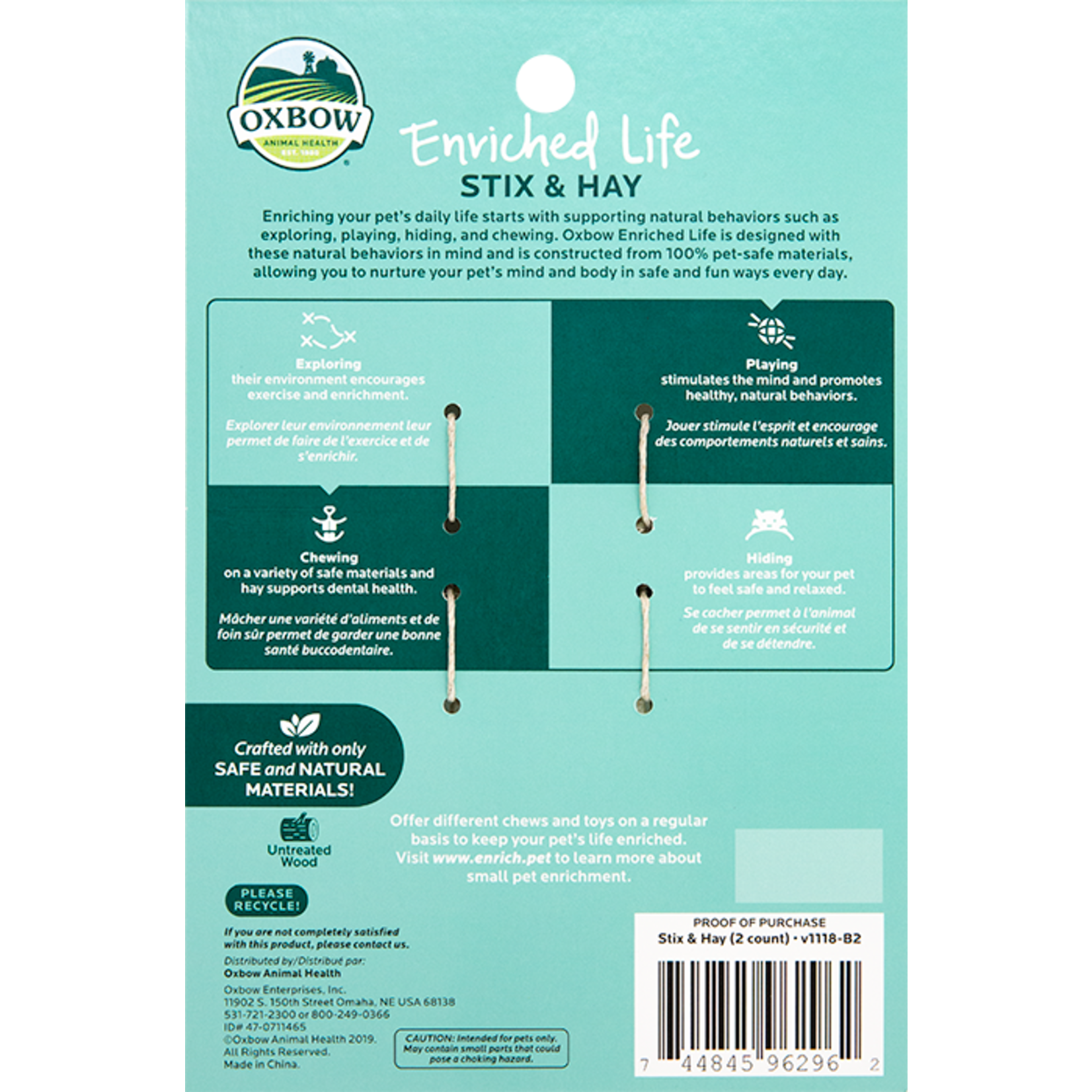 Oxbow Animal Health Enriched Life - Stix & Hay