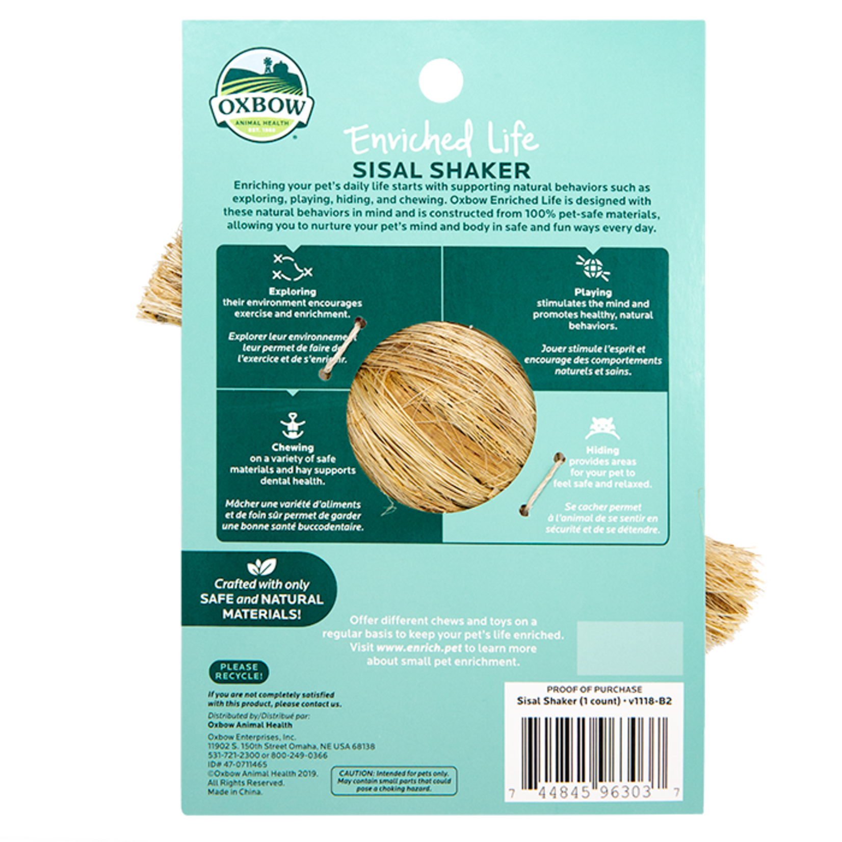 Oxbow Animal Health Enriched Life - Sisal Shaker