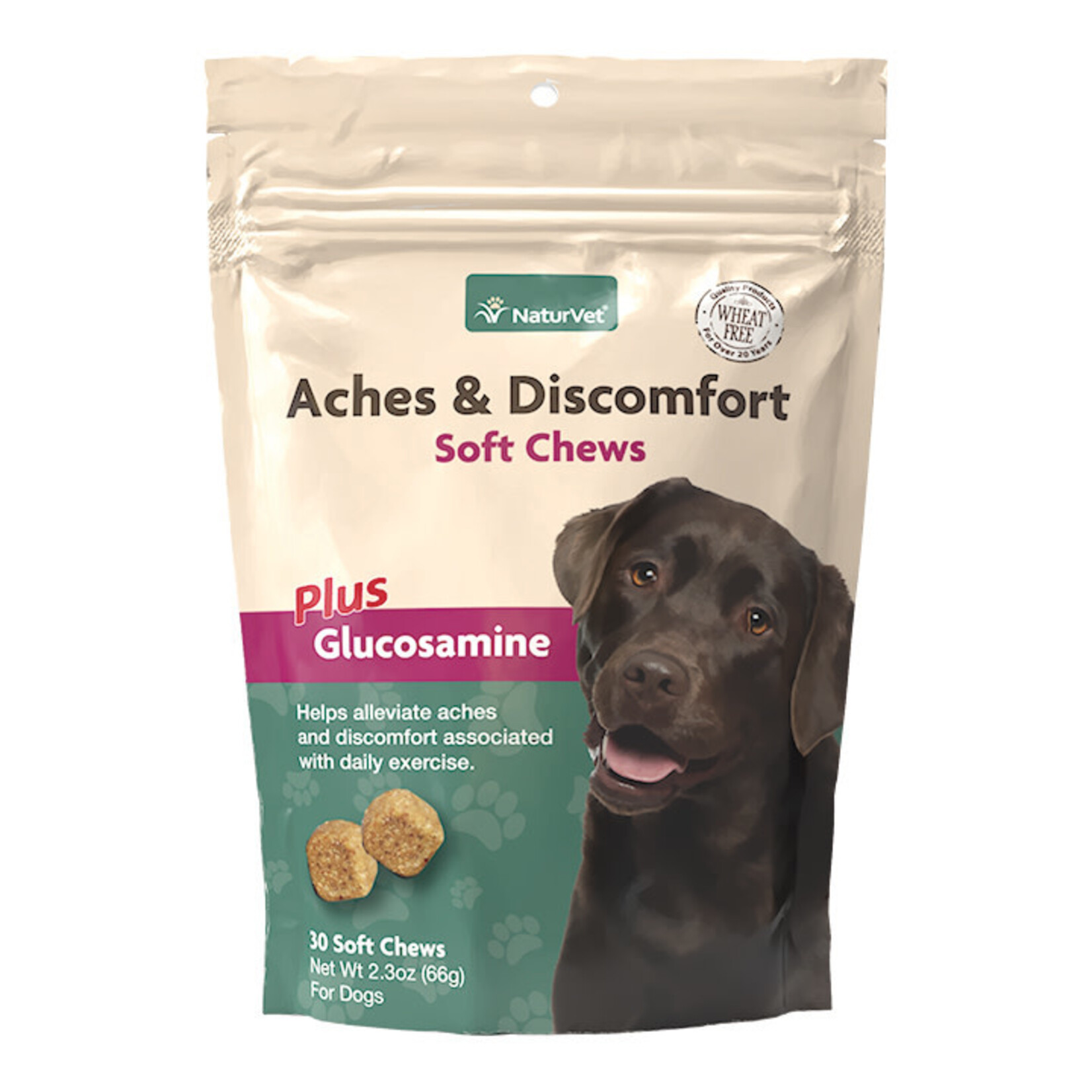 NaturVet Aches & Discomfort Soft Chews Plus Glucosamine
