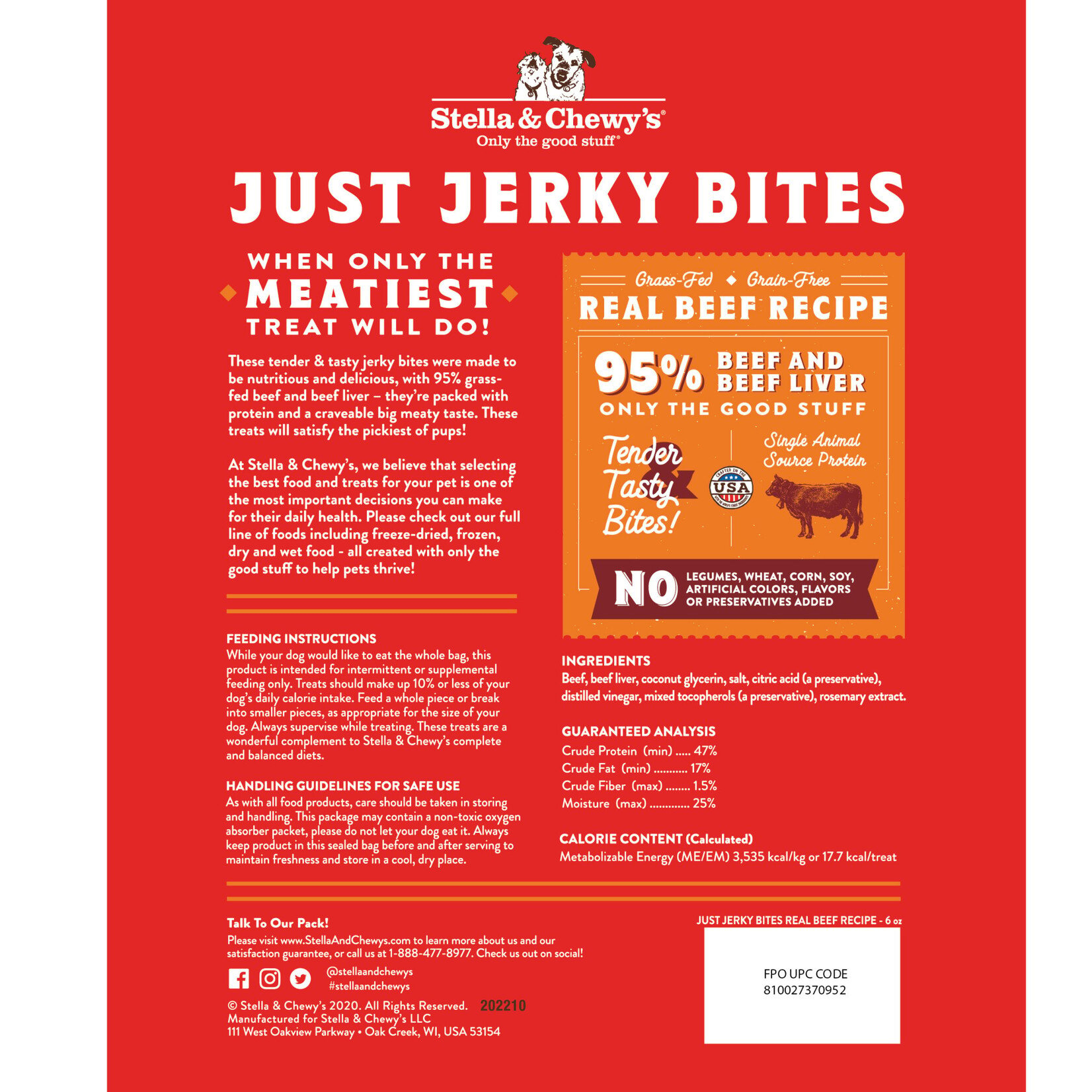 Stella & Chewy’s Just Jerky Bites - Beef Recipe