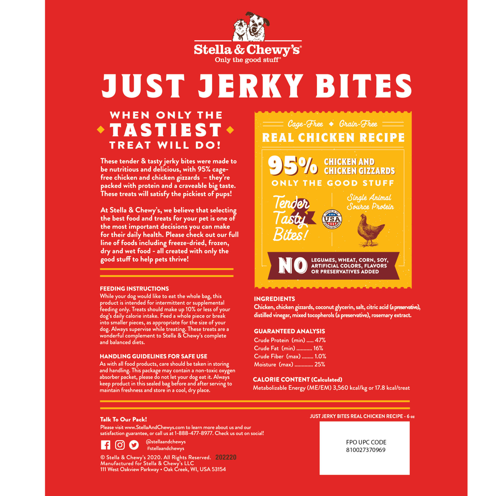 Stella & Chewy’s Just Jerky Bites - Chicken Recipe