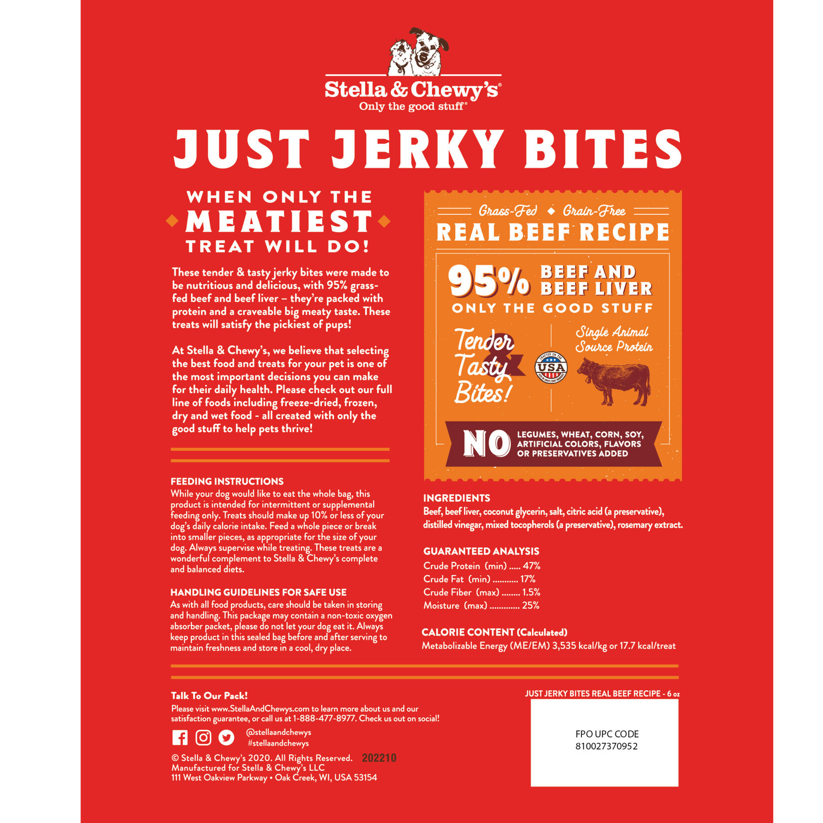 Stella & Chewy’s Just Jerky Bites - Beef Recipe