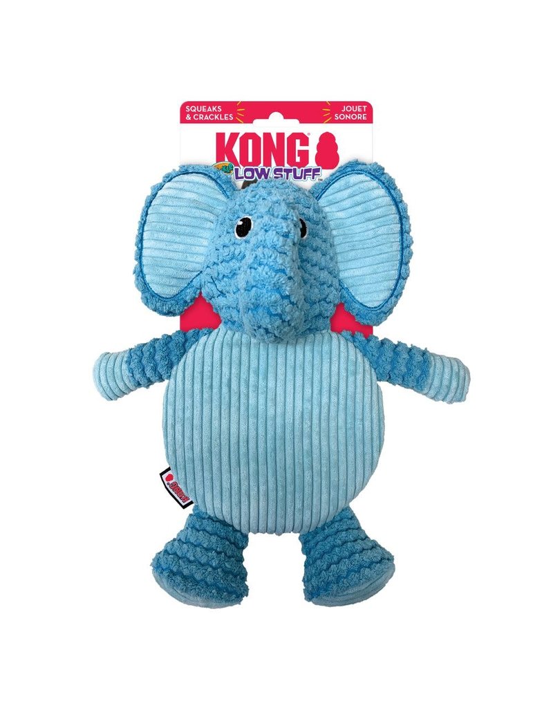 KONG KONG Low Stuff Crackle Tummiez Elephant Squeaky Plush Dog Toy