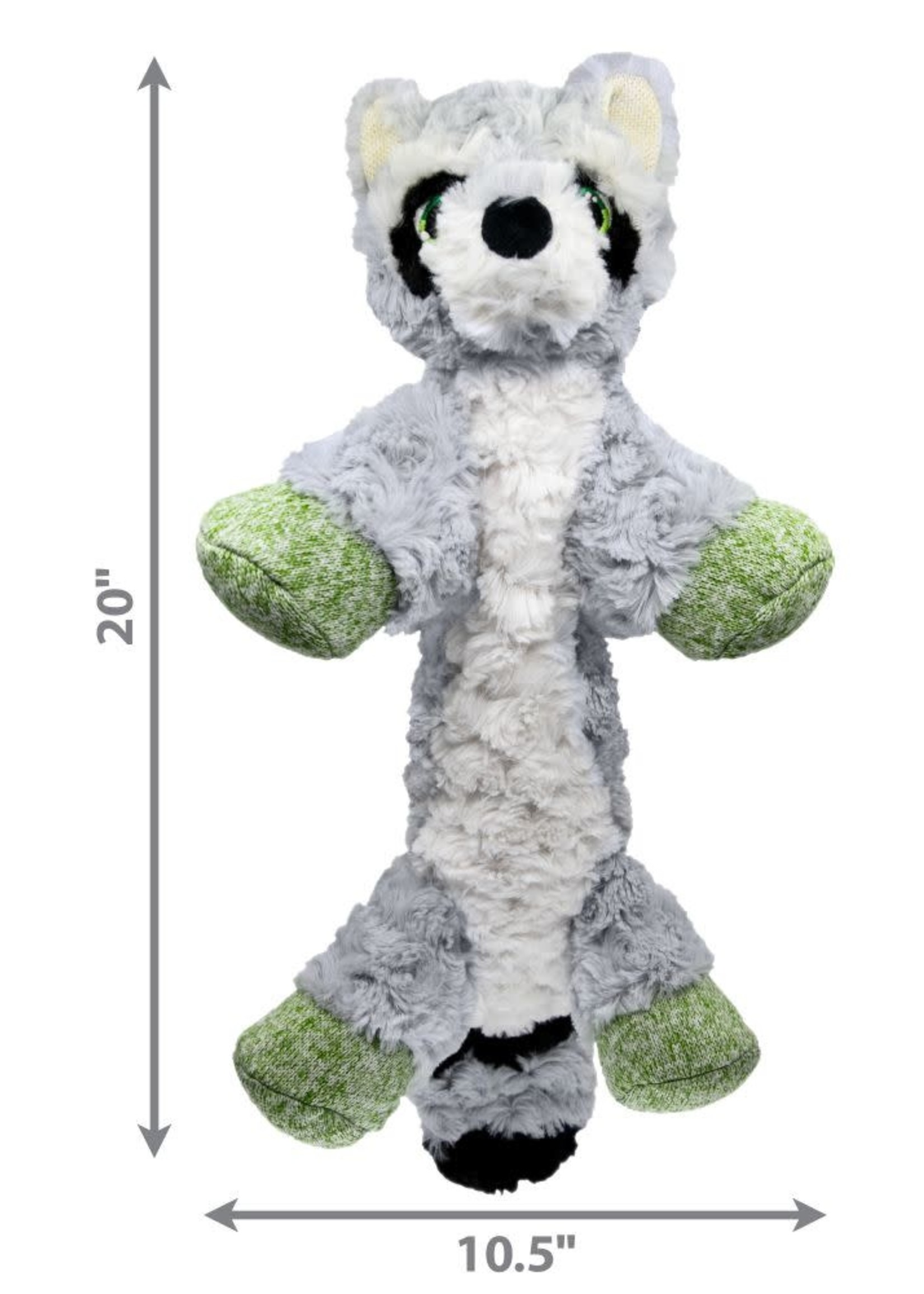 KONG KONG Low Stuff Flopzie Raccoon Squeaky Plush Dog Toy