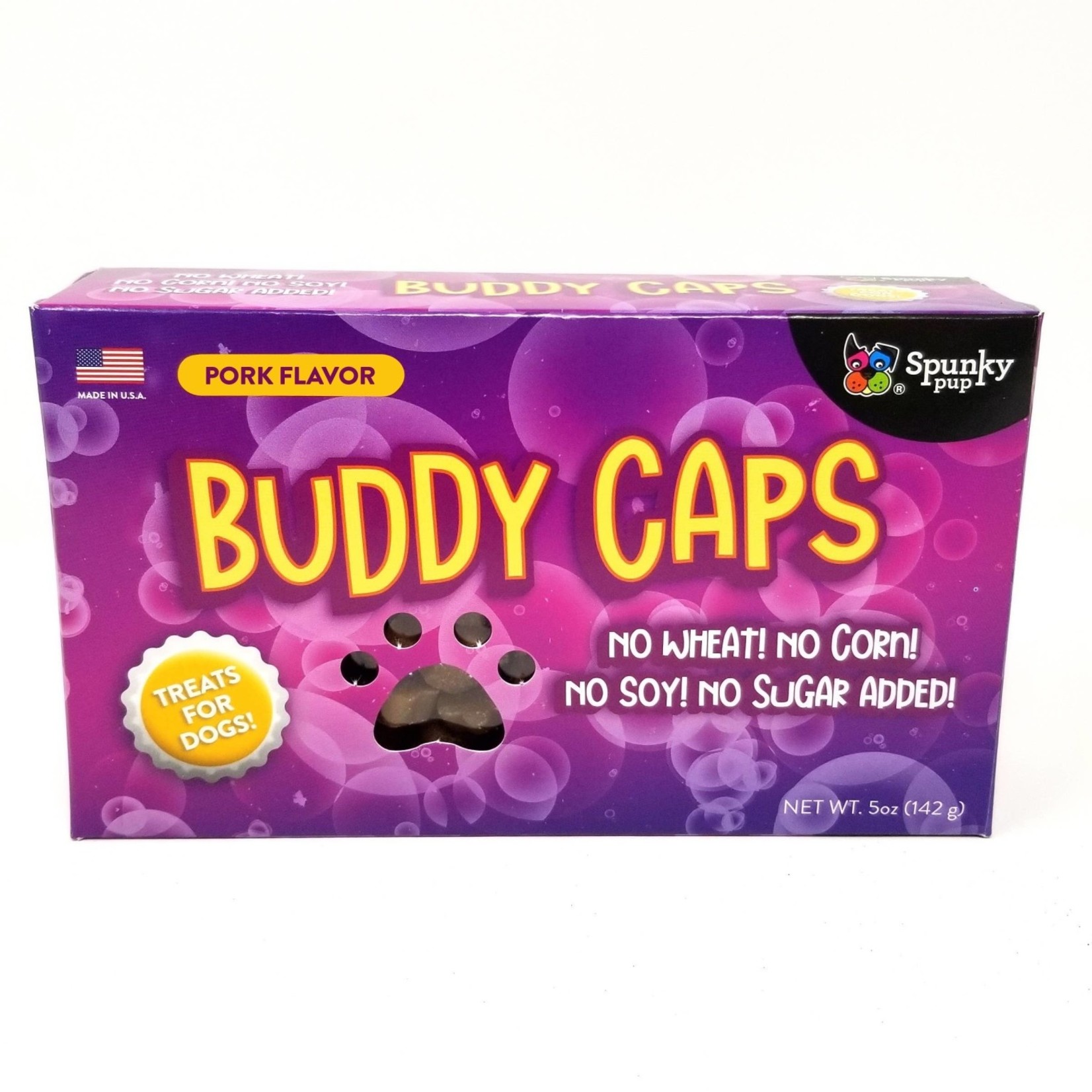 Spunky Pup Buddy Caps Dog Treats, Pork Flavor