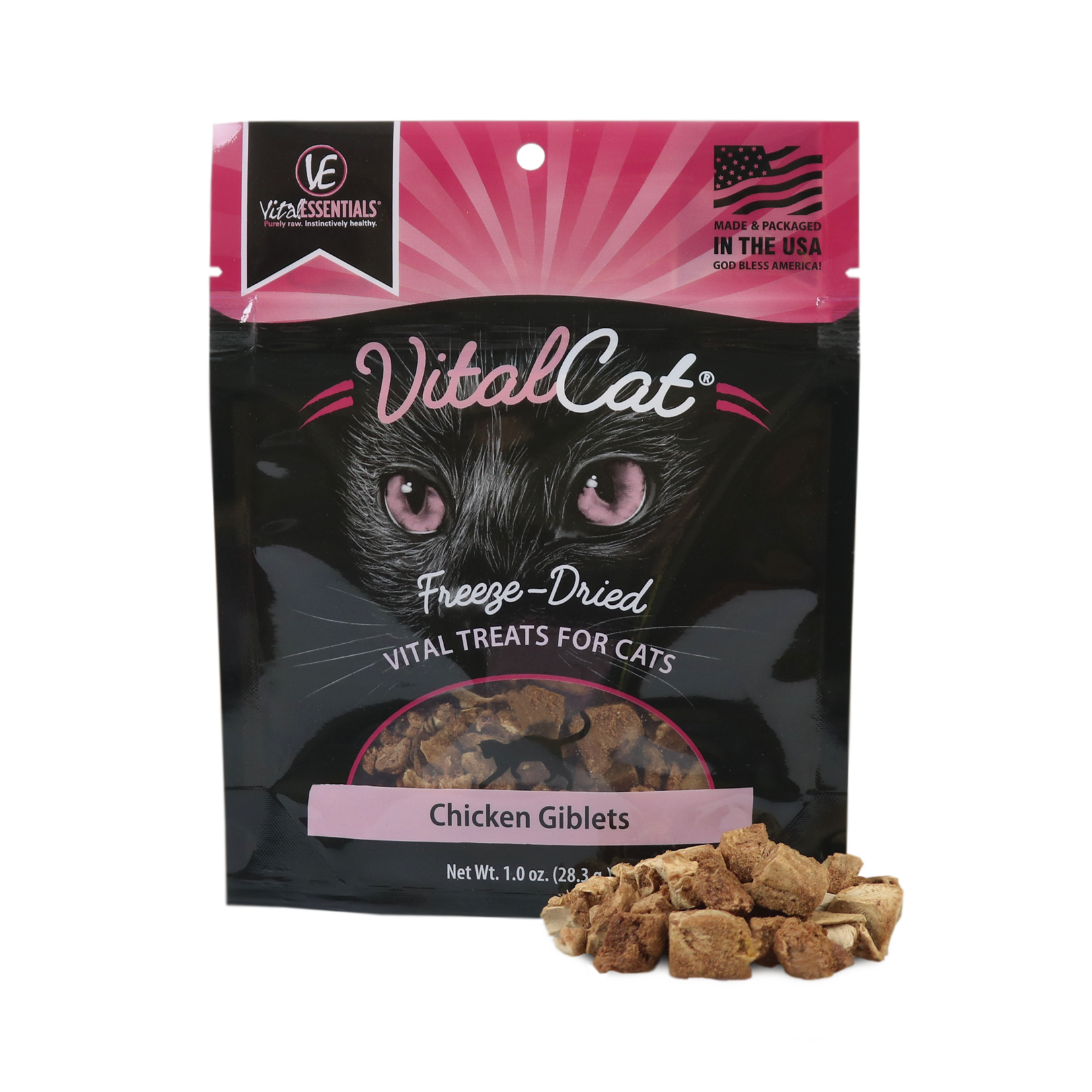 Vital Essentials Chicken Giblets Freeze-Dried Treats for Cats