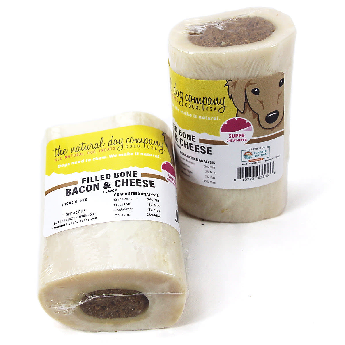 Natural Dog Bacon Cheese Flavor Filled Bone 3 inch