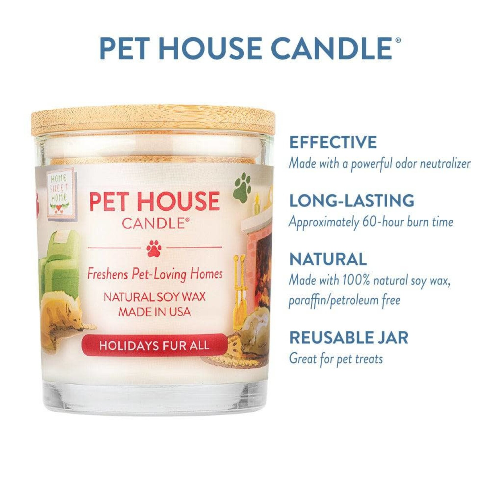 Pet House by One Fur All Holidays Fur All Pet Odor Candle