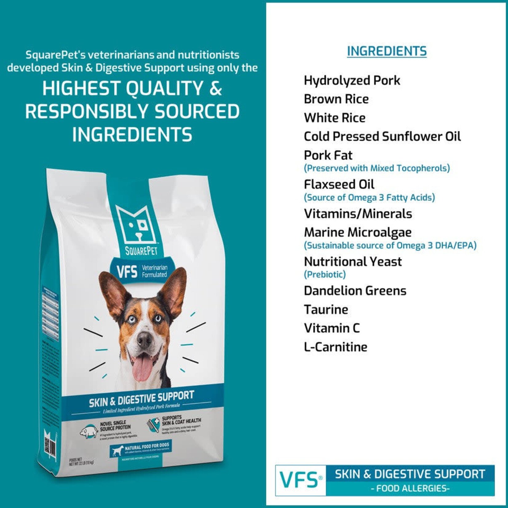 SquarePet VFS Skin & Digestive Support Formula Hydrolyzed Protein Dog Food