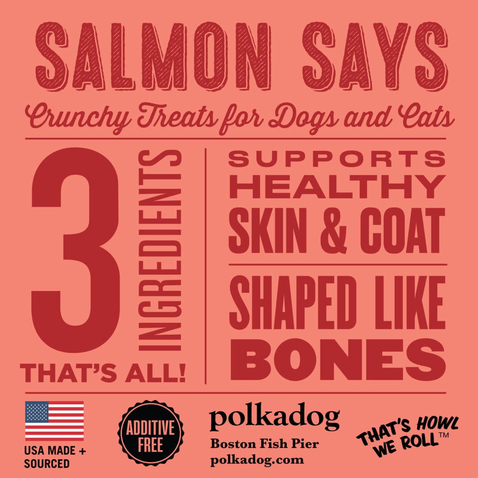 Polkadog Salmon Says Bones Dog Treats