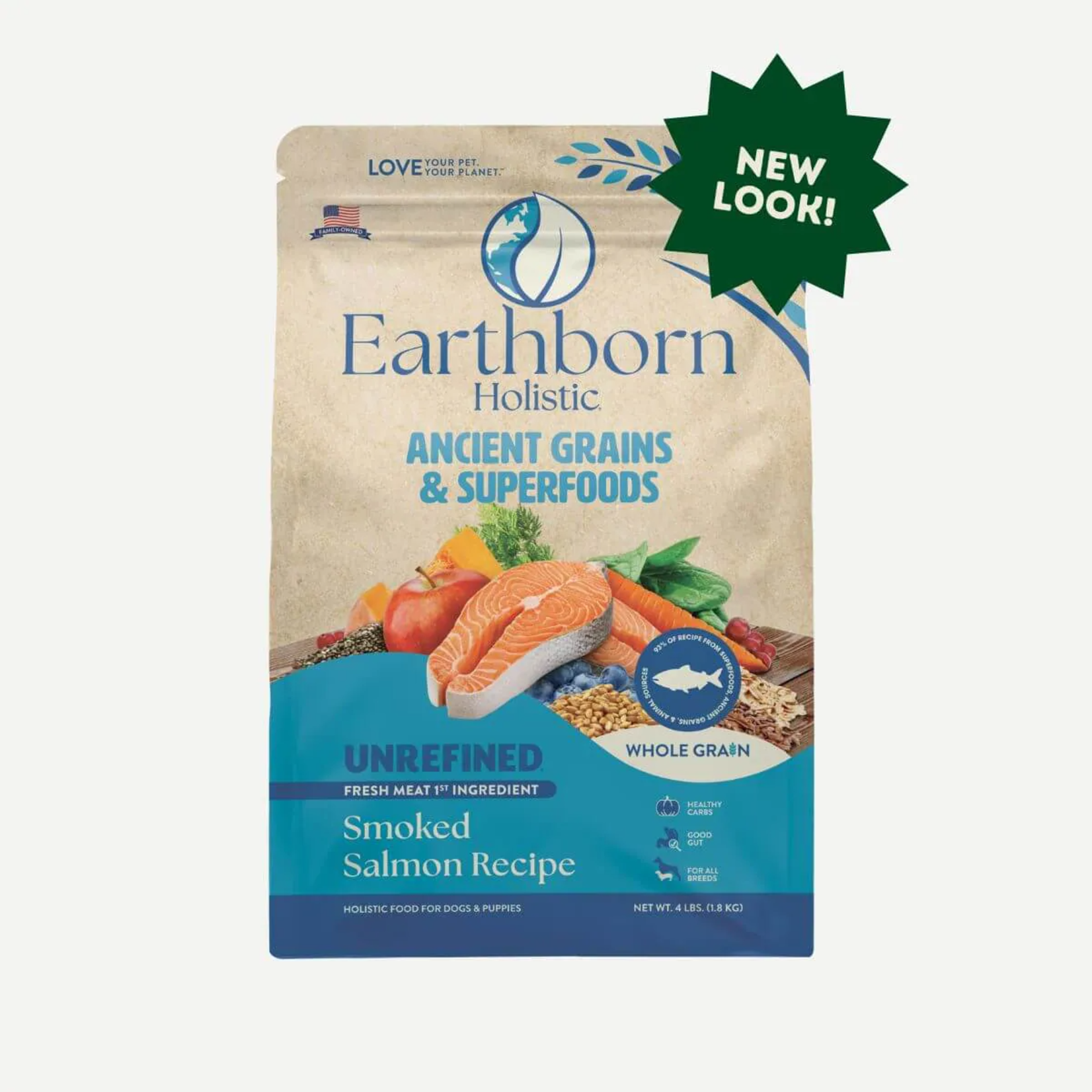Earthborn Holistic Unrefined - Smoked Salmon Recipe Dry Dog Food