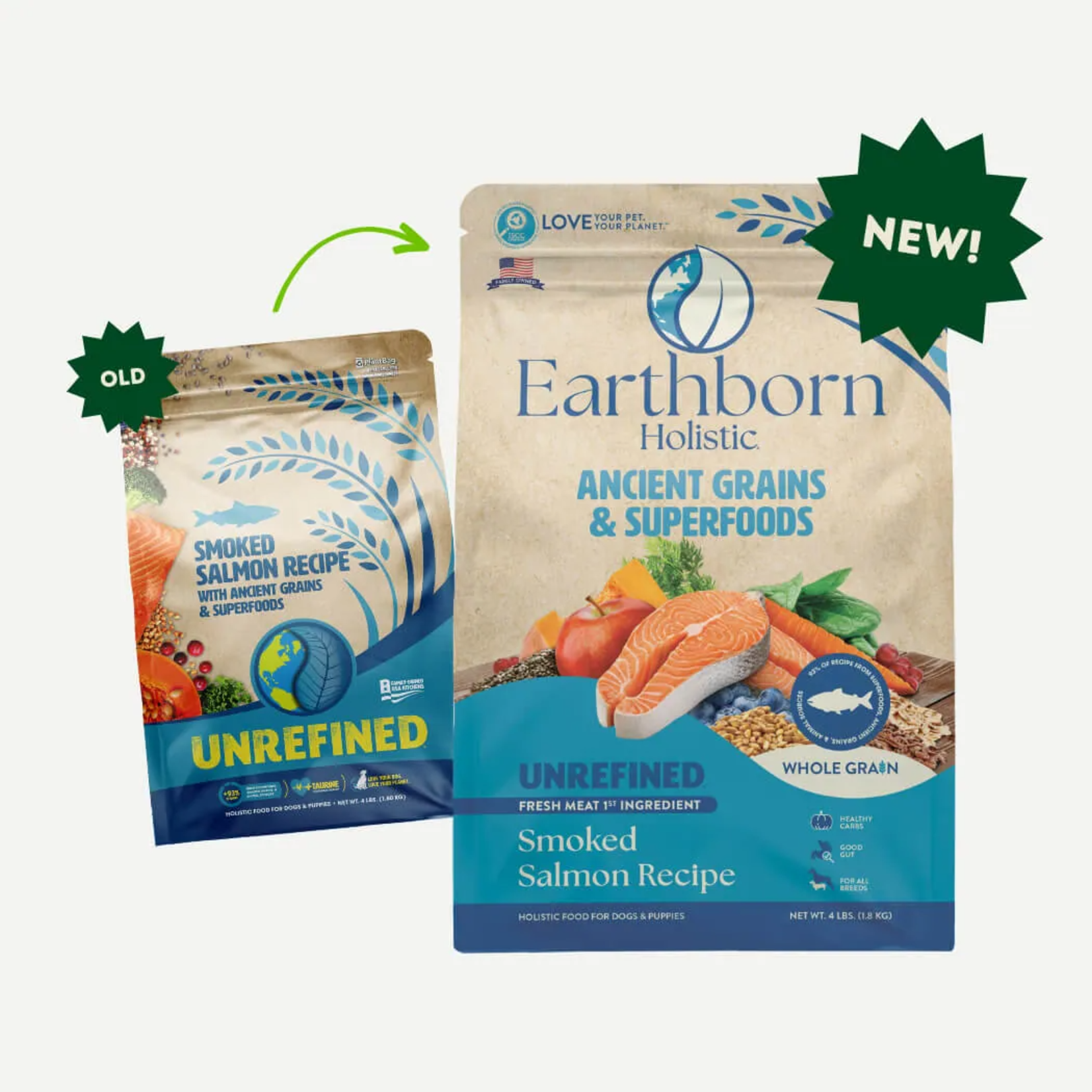 Earthborn Holistic Unrefined - Smoked Salmon Recipe Dry Dog Food