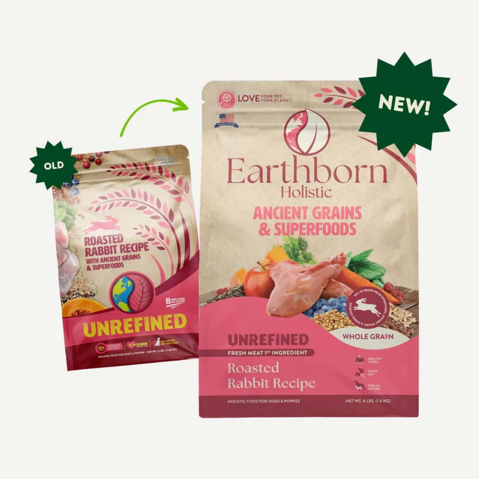 Earthborn Holistic Unrefined - Roasted Rabbit Recipe Dry Dog Food