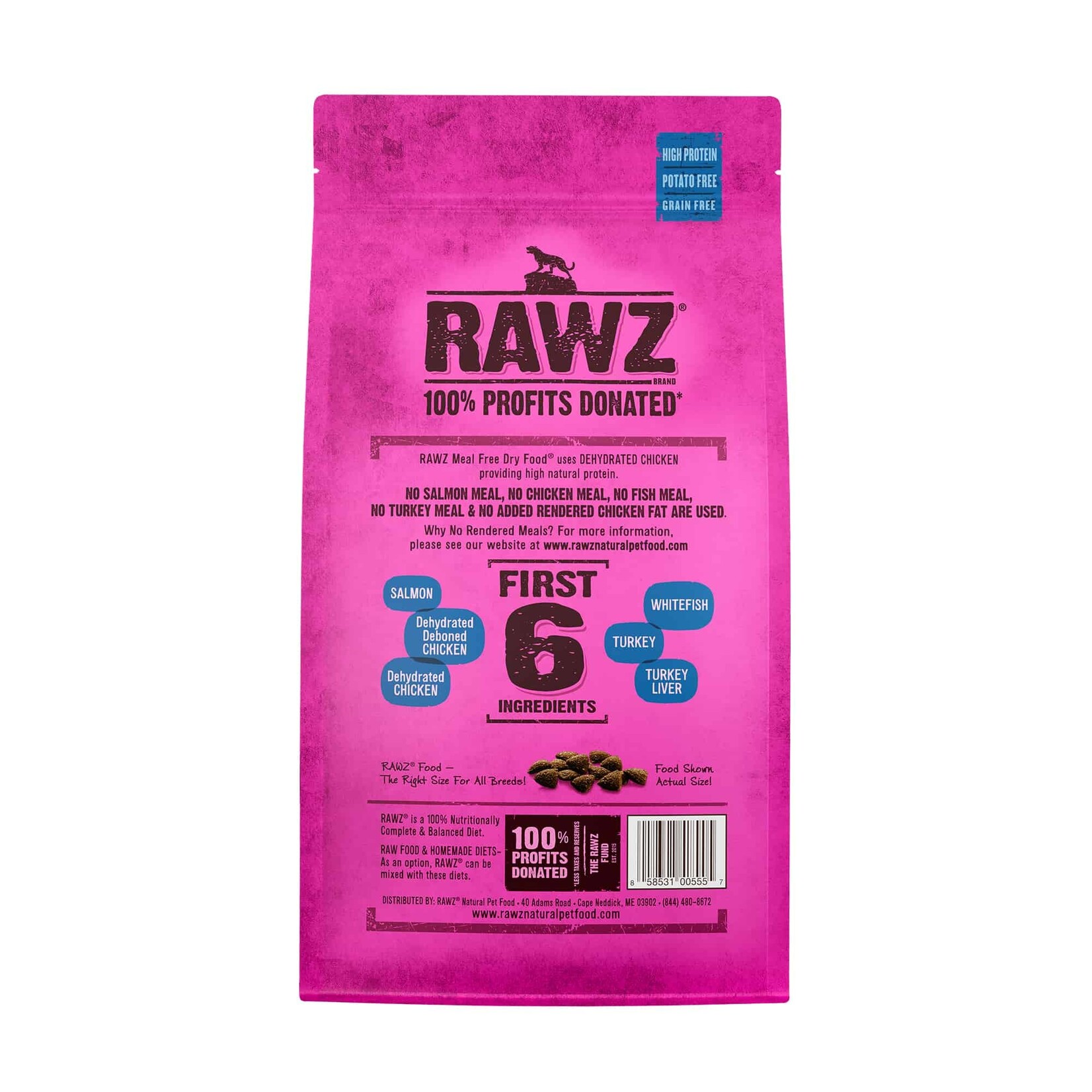 RAWZ Natural Pet Food Salmon, Dehydrated Chicken & Whitefish Cat Food Recipe