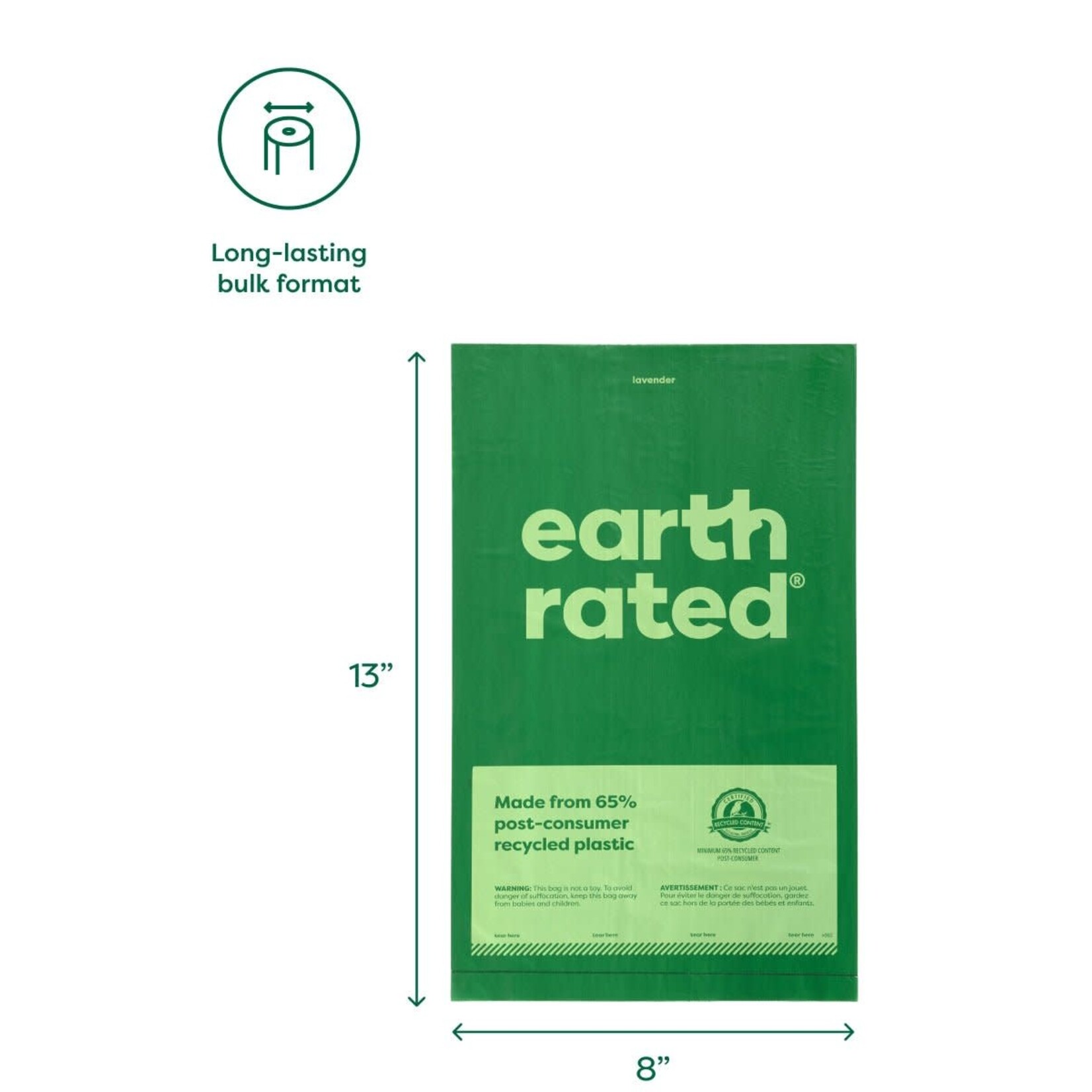 Earth Rated 300 Bags on a Large Single Roll - Lavender Scented