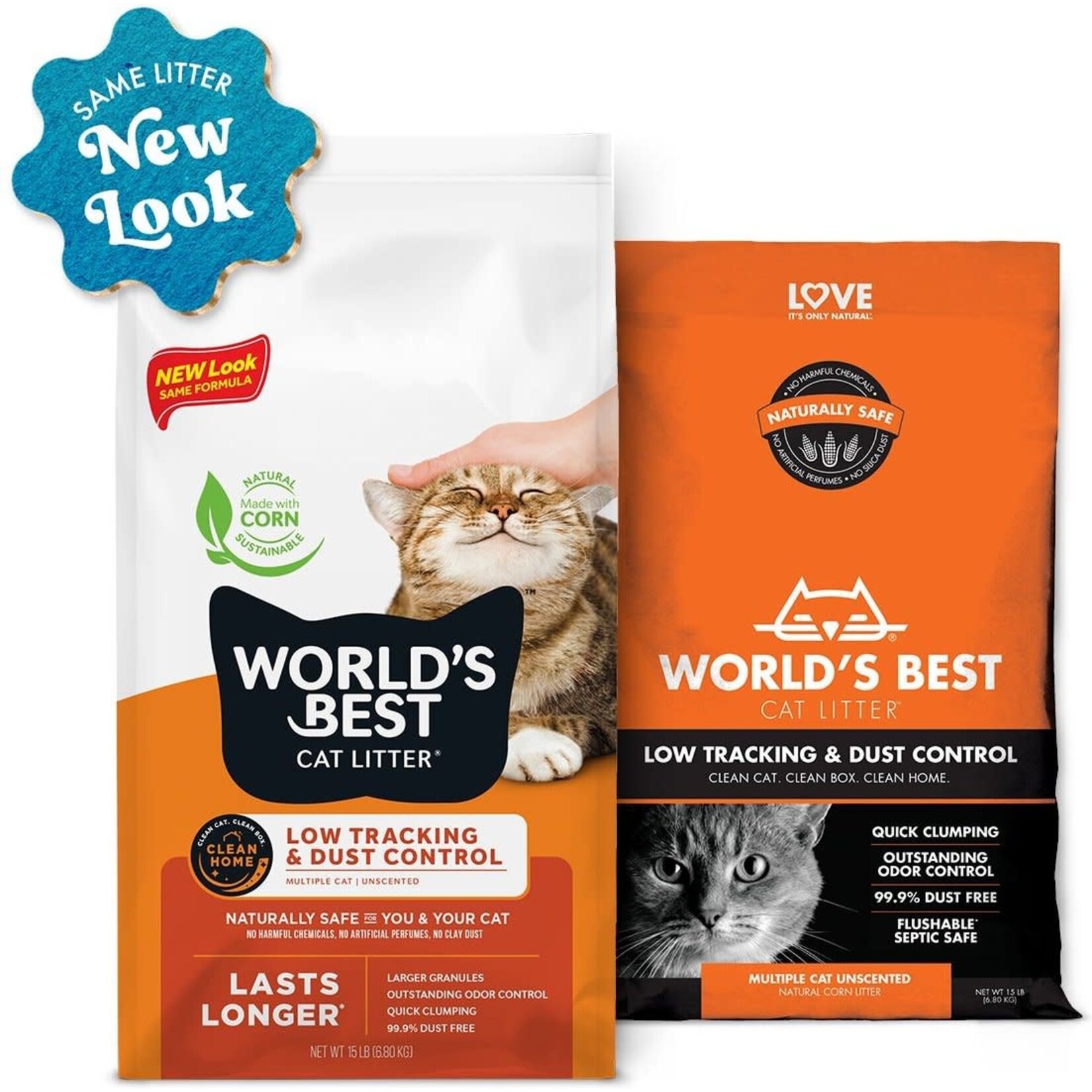 World's Best Cat Litter Low-Tracking Unscented Clumping Corn Cat Litter