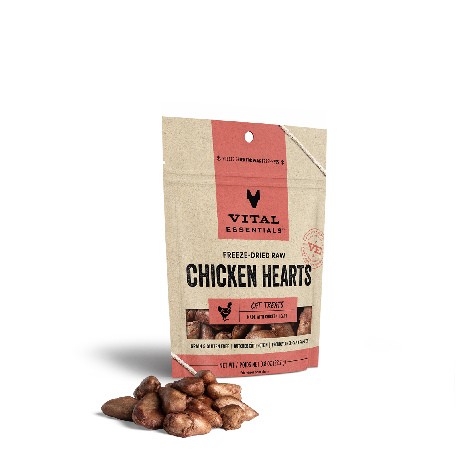 Vital Essentials Freeze-Dried Chicken Hearts Cat Treats
