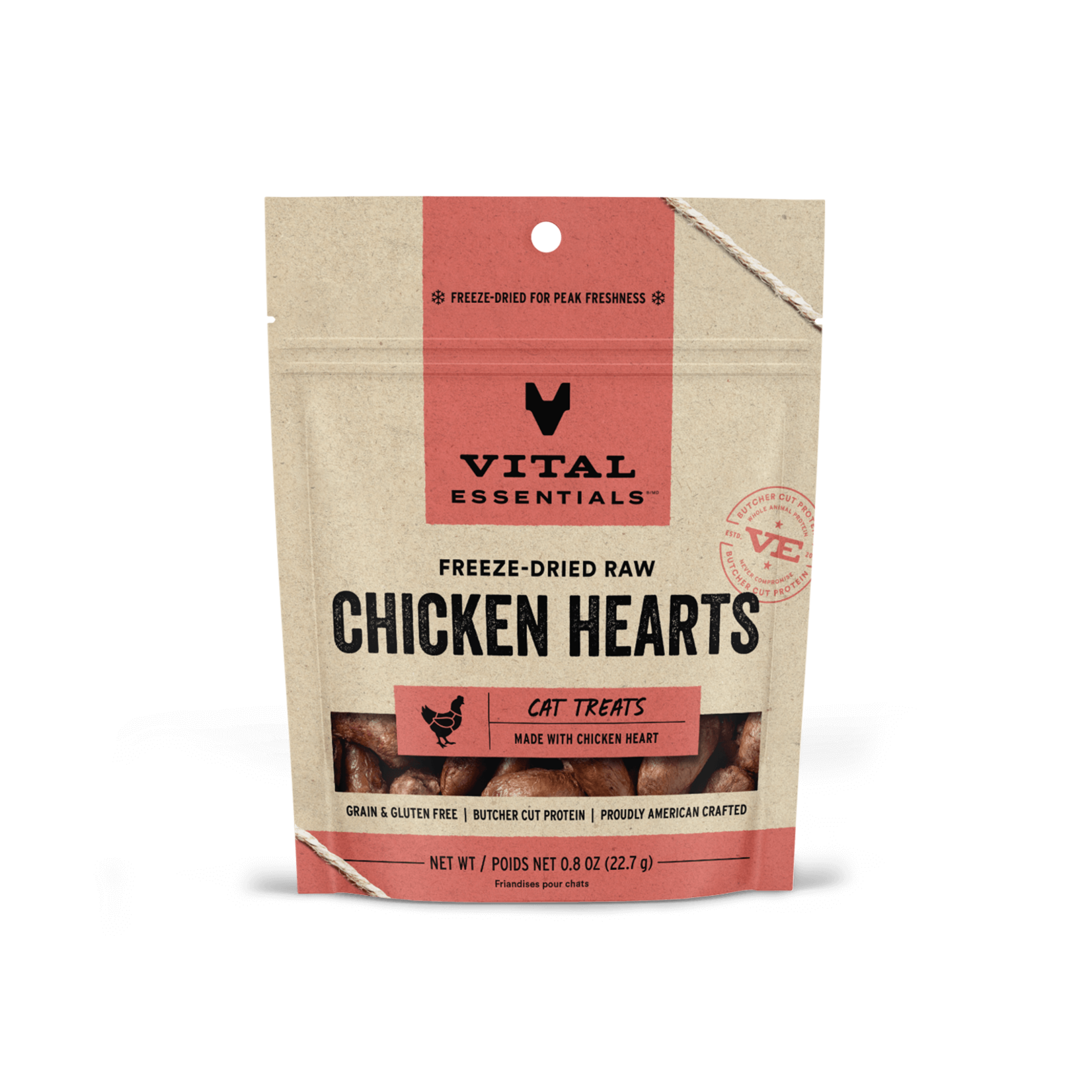 Vital Essentials Freeze-Dried Chicken Hearts Cat Treats