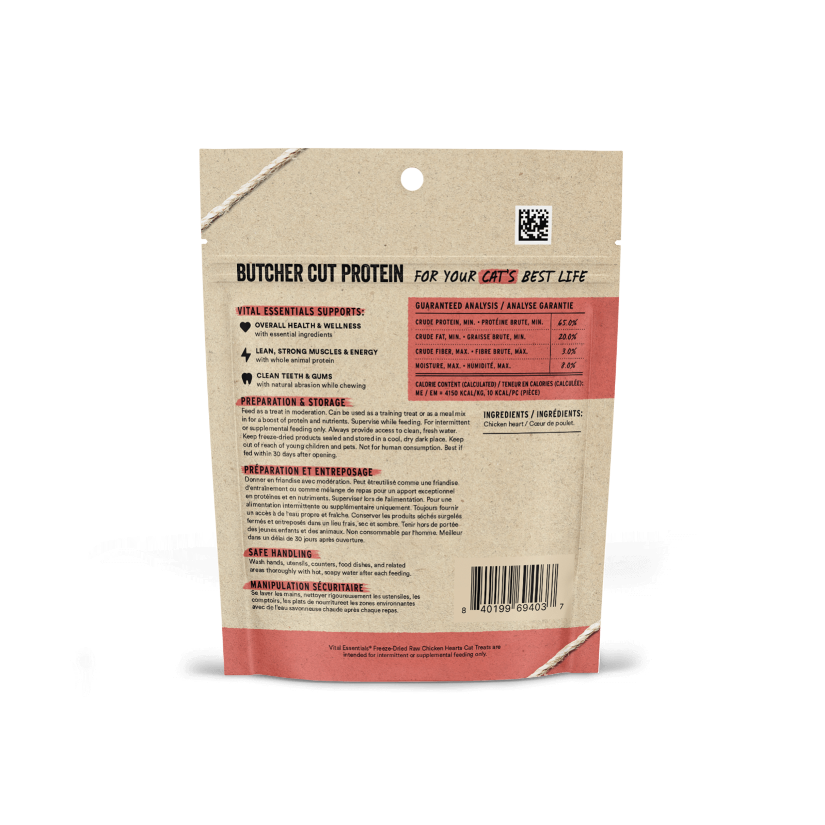 Vital Essentials Freeze-Dried Chicken Hearts Cat Treats