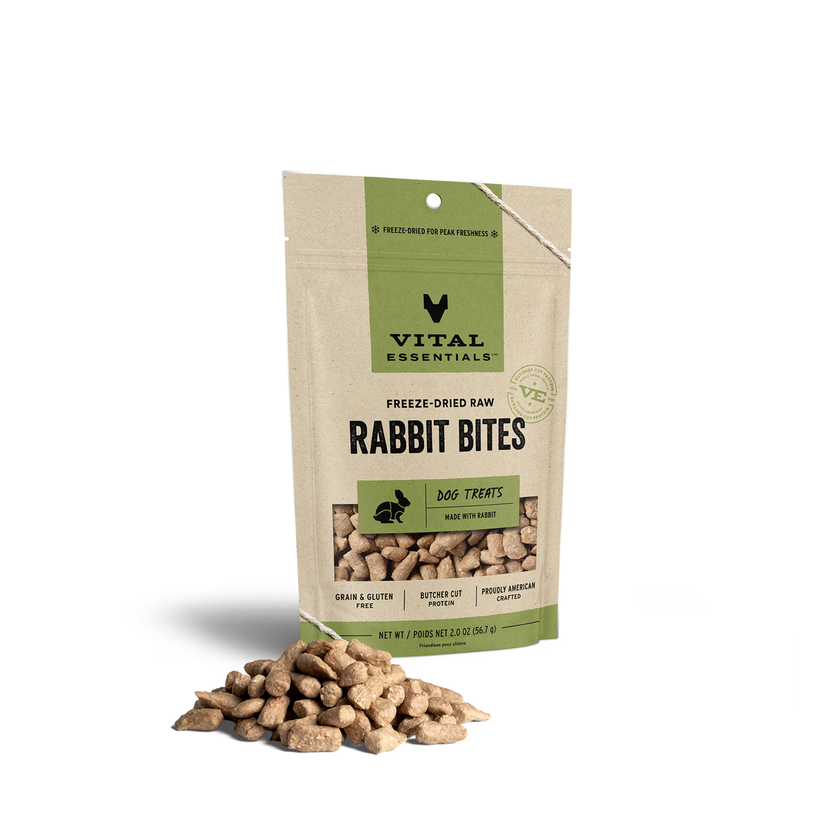 Vital Essentials Freeze-Dried Rabbit Bites Dog Treats