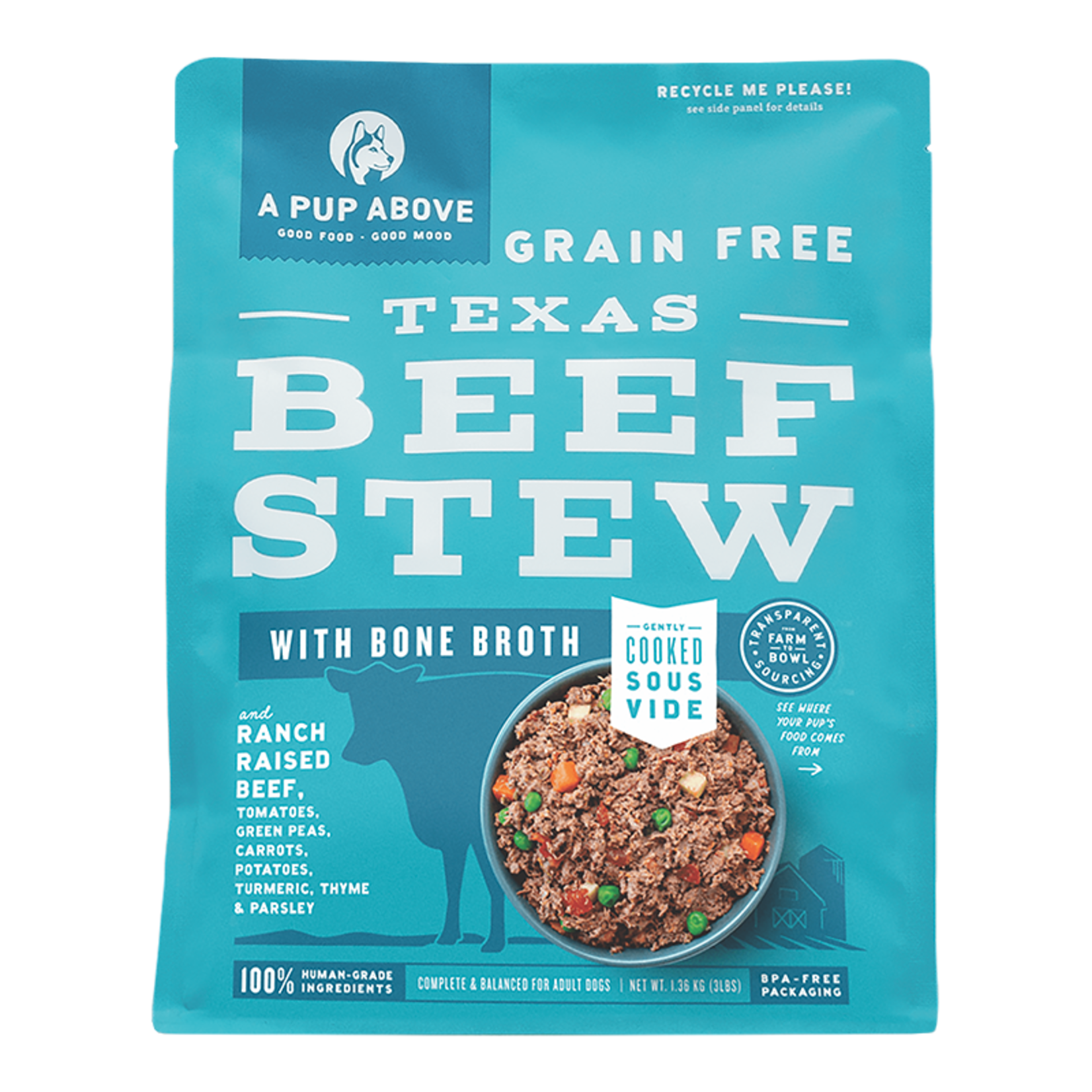 A Pup Above Texas Beef Stew Human-Grade Dog Food - (*Frozen Products for In-Store Pickup Only. *)
