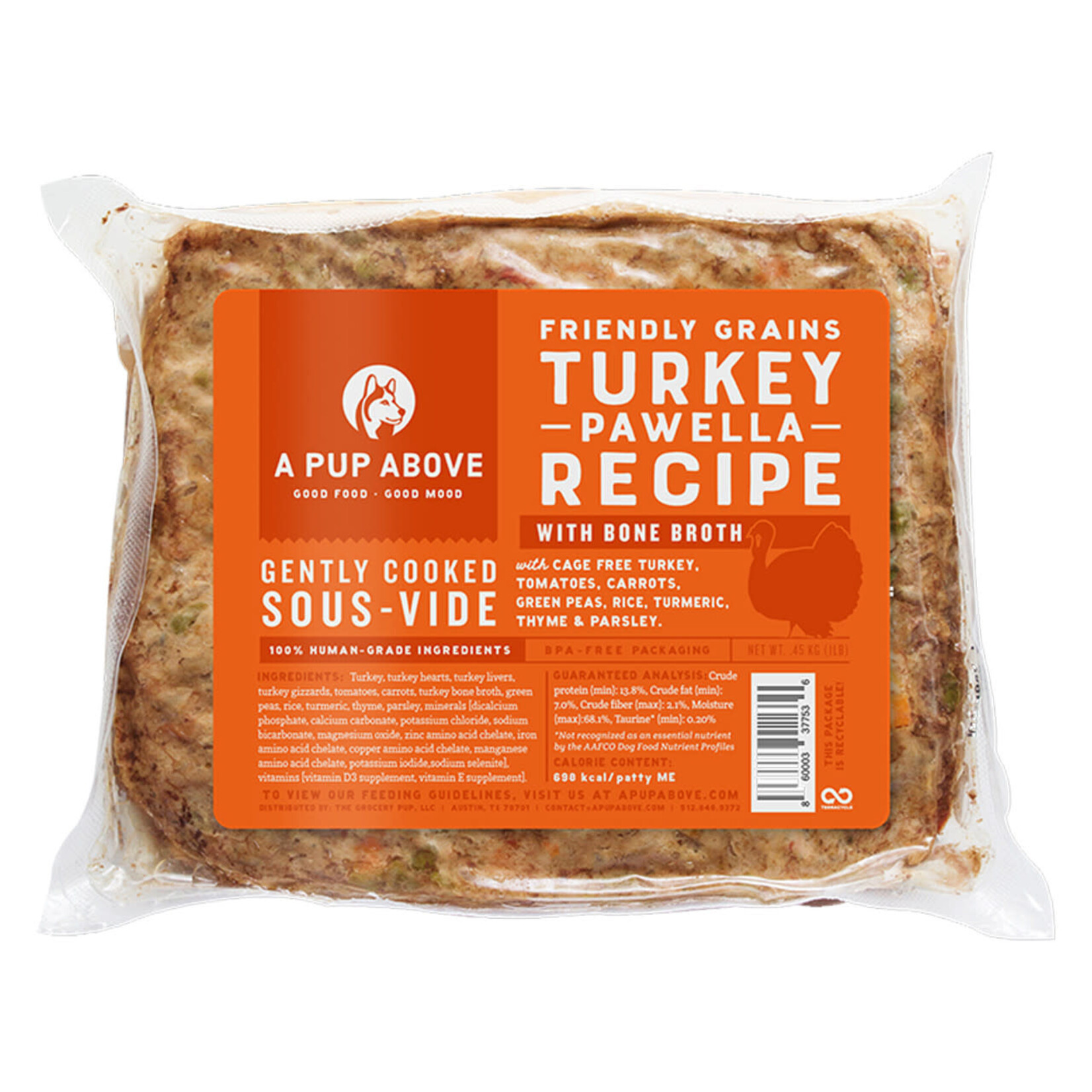 A Pup Above Turkey Pawella Human-Grade Dog Food - (*Frozen Products for In-Store Pickup Only. *)