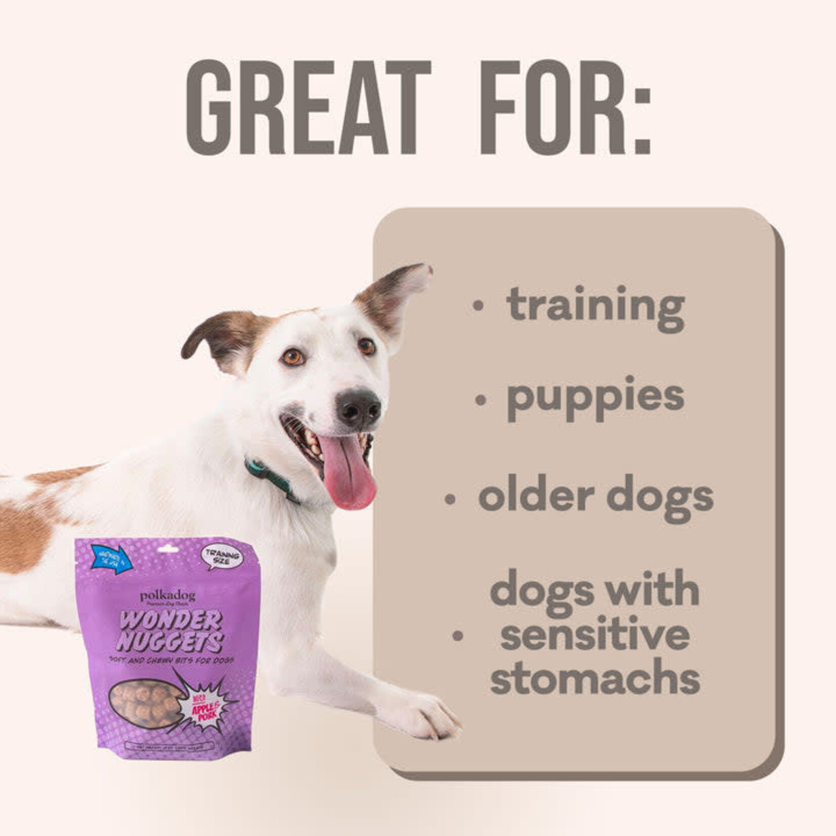Polkadog Wonder Nuggets Pork & Apple Dog Treats