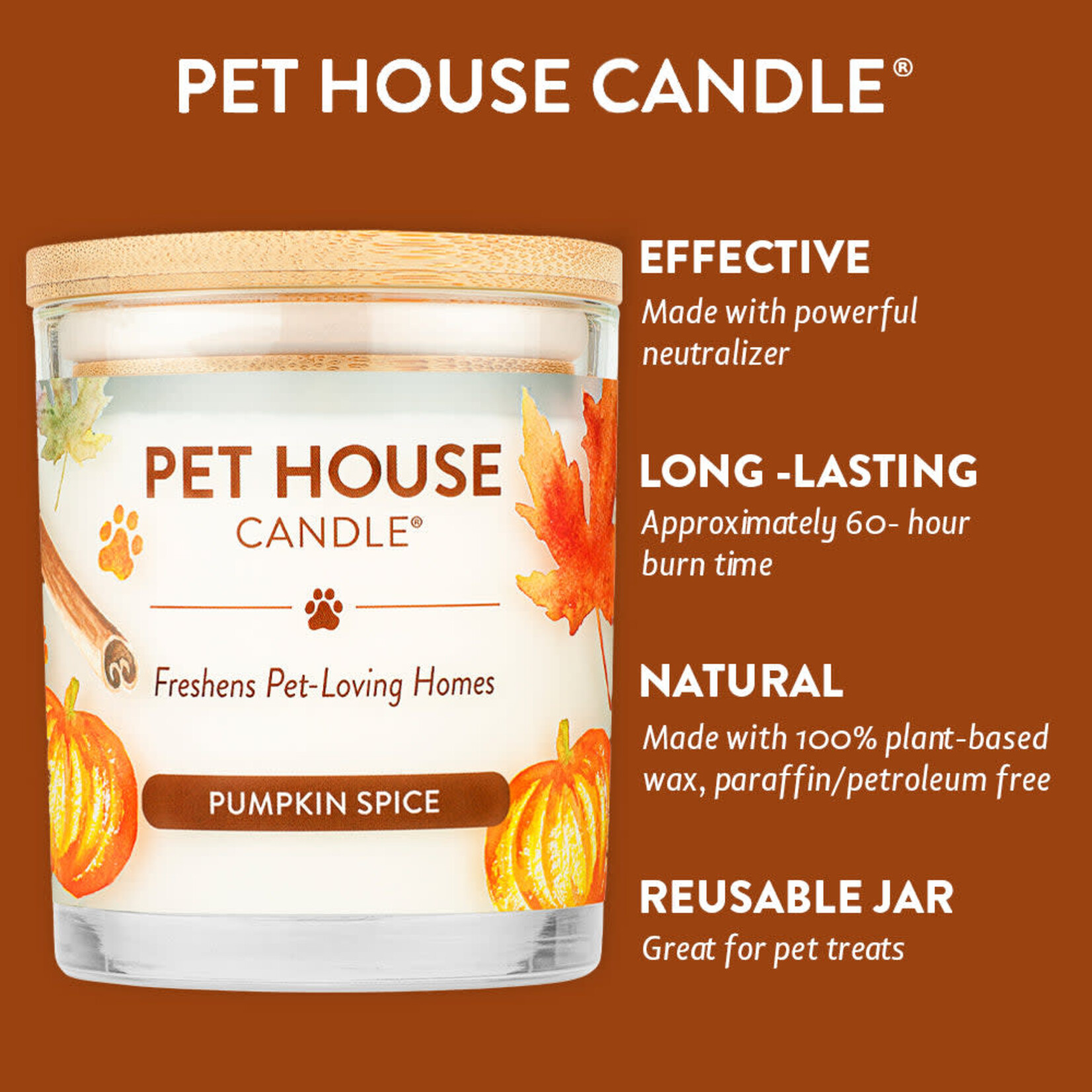 Pet House Pumpkin Spice Pet Odor Candle