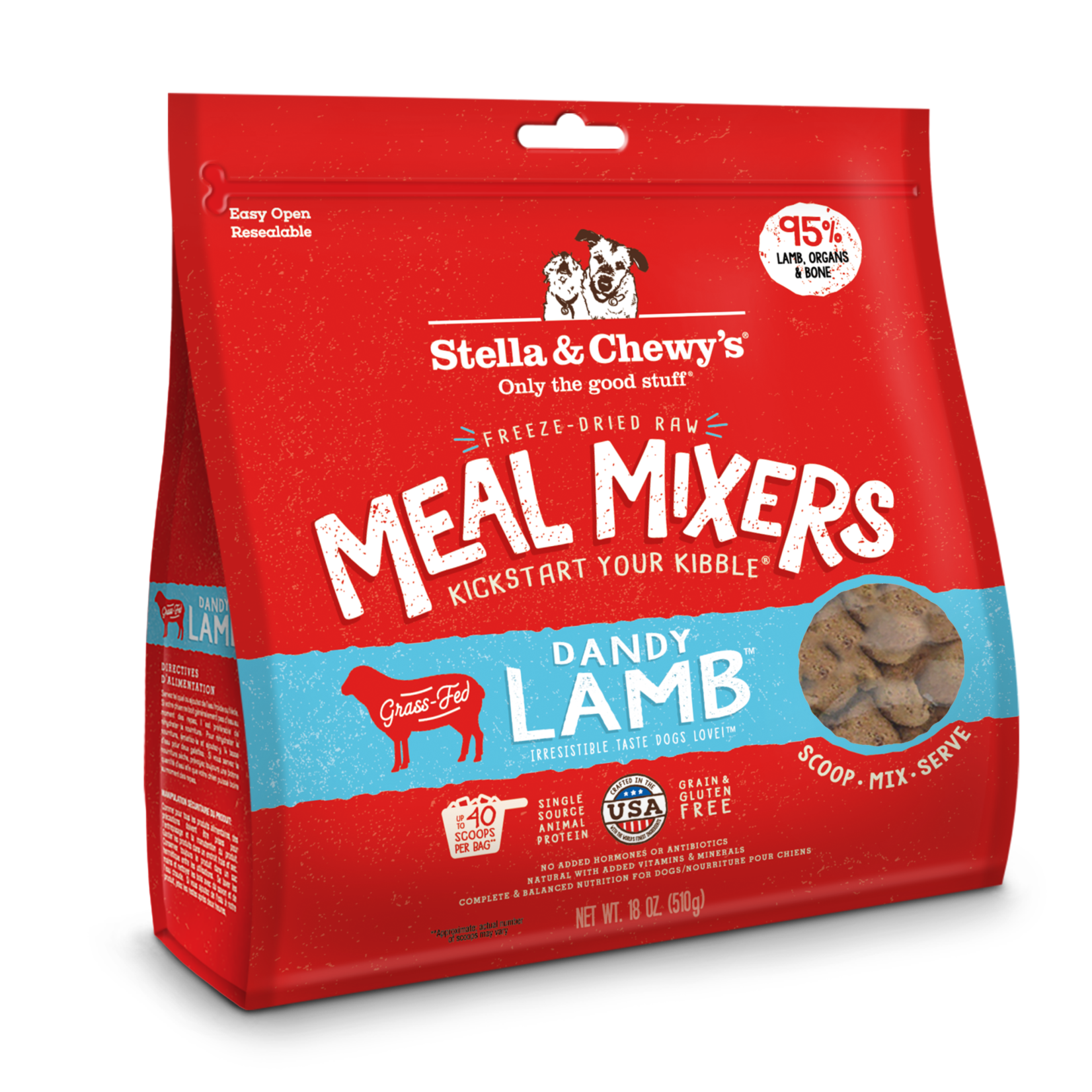 Stella & Chewy’s Dandy Lamb Meal Mixers Freeze-Dried Raw Dog Food