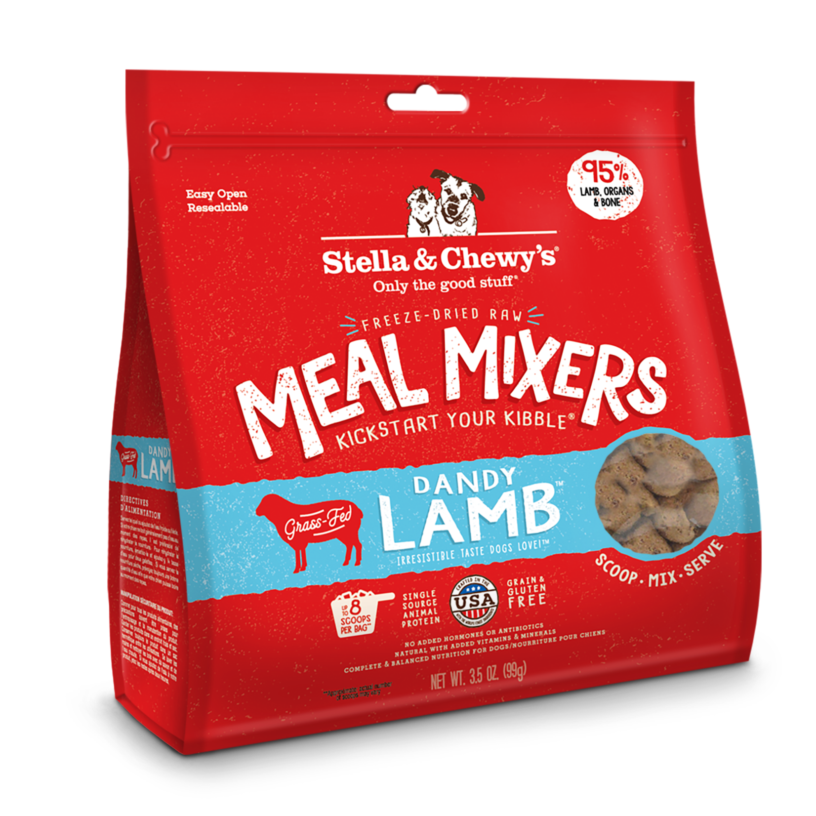 Stella & Chewy’s Dandy Lamb Meal Mixers Freeze-Dried Raw Dog Food