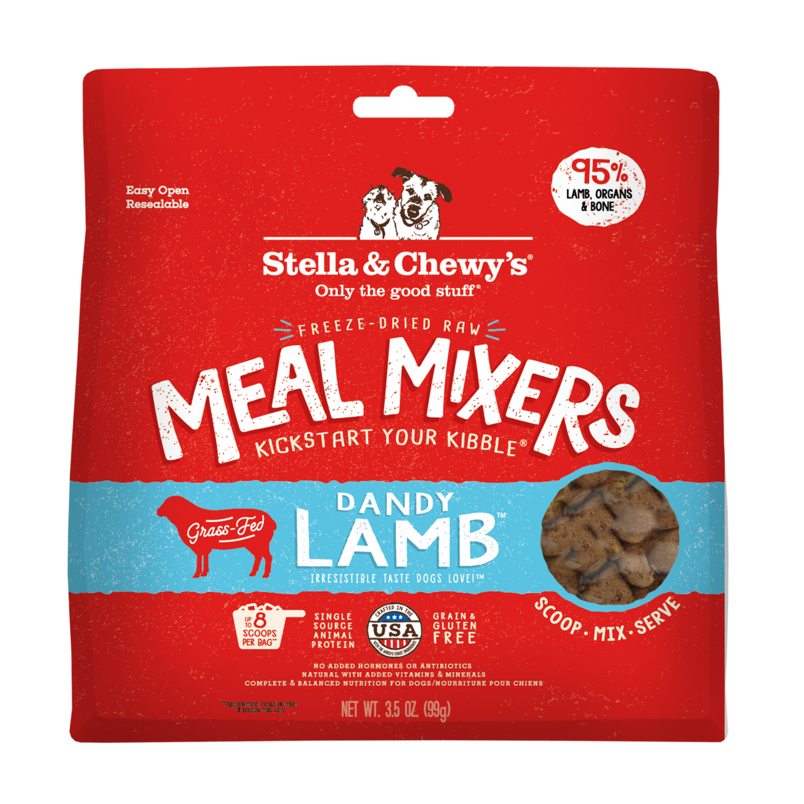 Stella & Chewy’s Dandy Lamb Meal Mixers Freeze-Dried Raw Dog Food