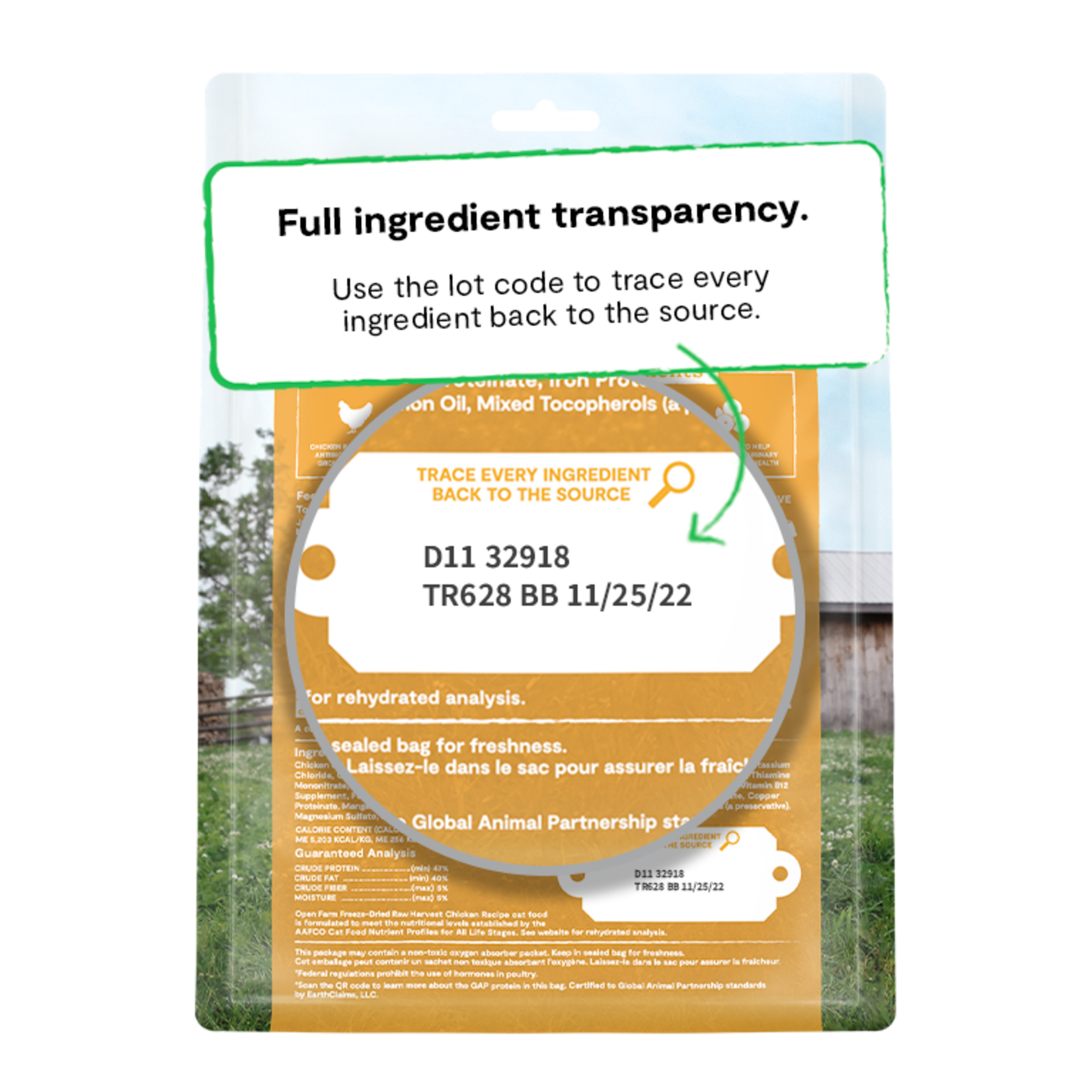 Open Farm Harvest Chicken Freeze Dried Raw Cat Food