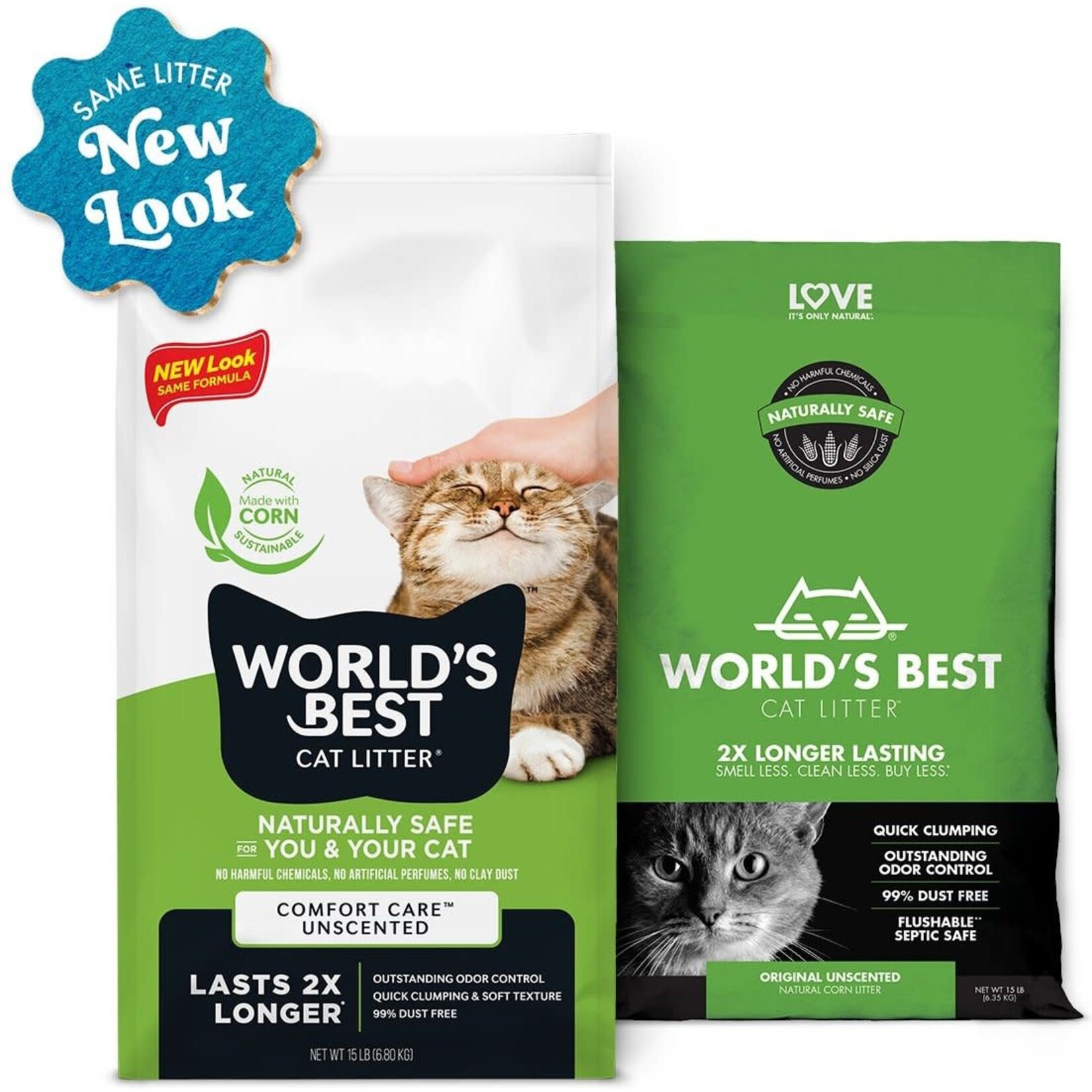 World's Best Cat Litter Comfort Care Unscented Clumping Corn Cat Litter