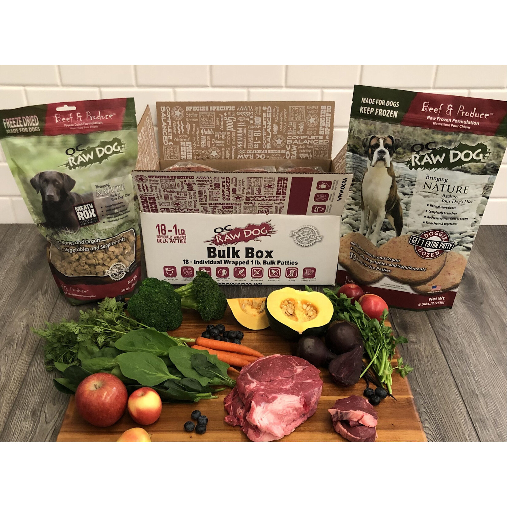 OC Raw Beef & Produce Recipe for Dogs (*Frozen Products for In-Store Pickup Only. *)