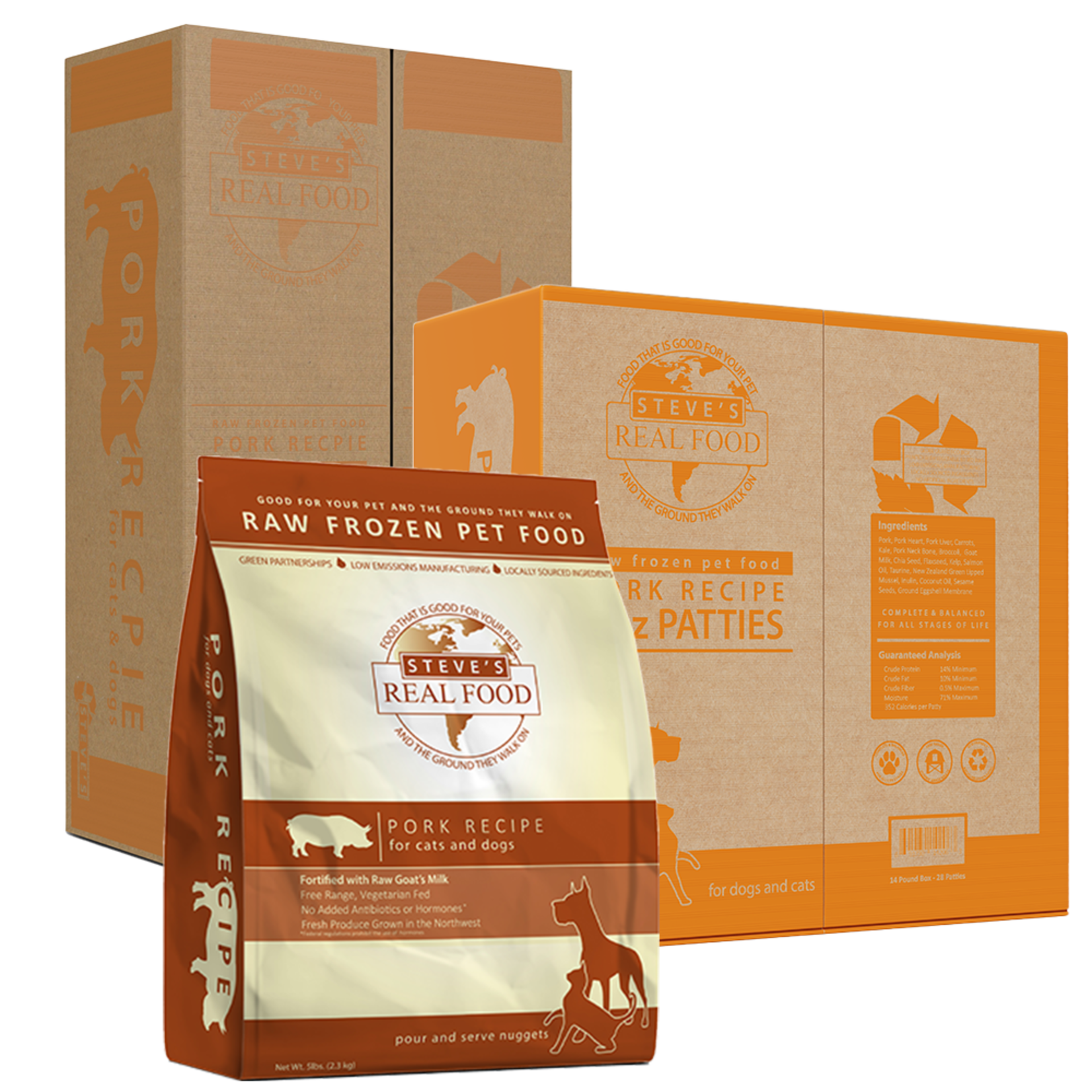 Steve's Real Food Frozen Raw Dog Food Pork Recipe (*Frozen Products for In-Store Pickup Only. *)