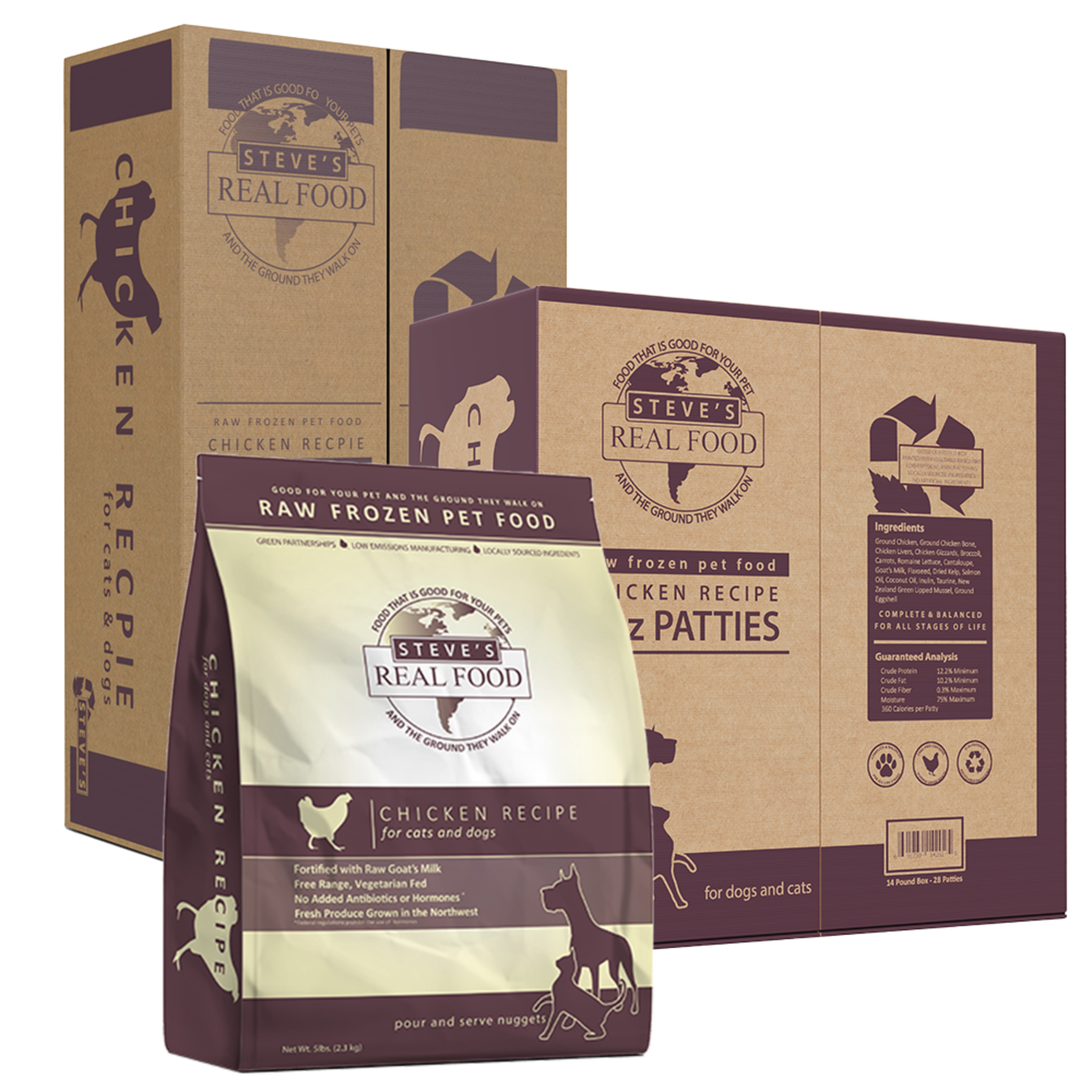 Steve's Real Food Frozen Raw Dog Food Chicken Recipe (*Frozen Products for In-Store Pickup Only. *)