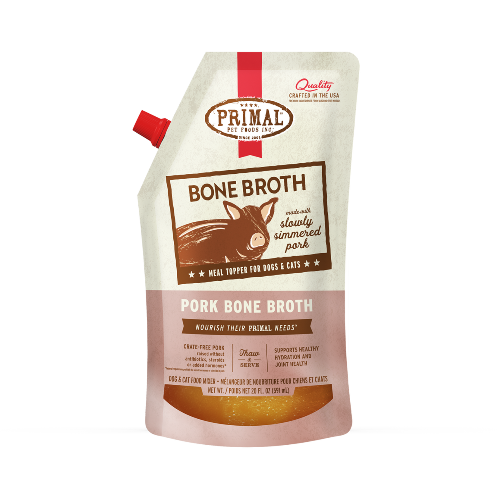Primal Pet Foods Frozen Pork Bone Broth for Cats & Dogs (*Frozen Products for In-Store Pickup Only. *)