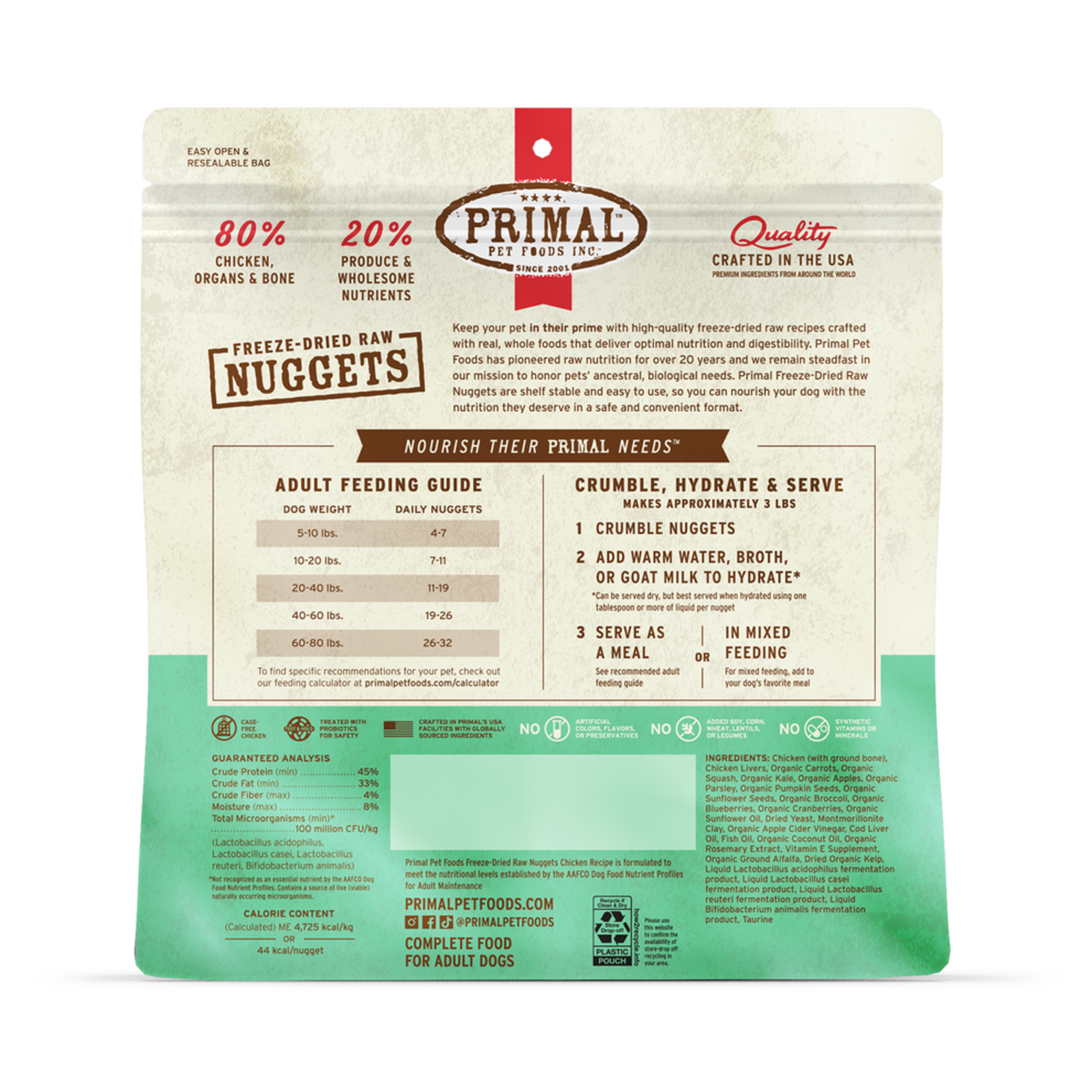 Primal Pet Foods Primal Canine Raw Freeze-Dried Nuggets Chicken