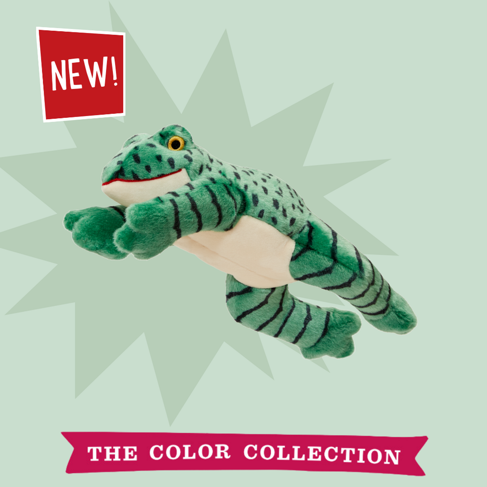 Fluff & Tuff Oliver Frog - Medium Plush Dog Toy