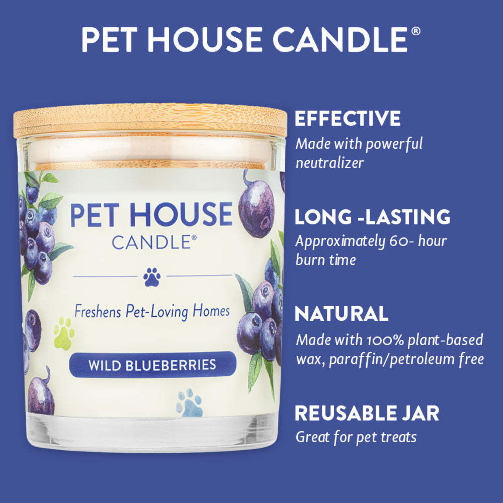 Pet House by One Fur All Wild Blueberries Pet Odor Candle