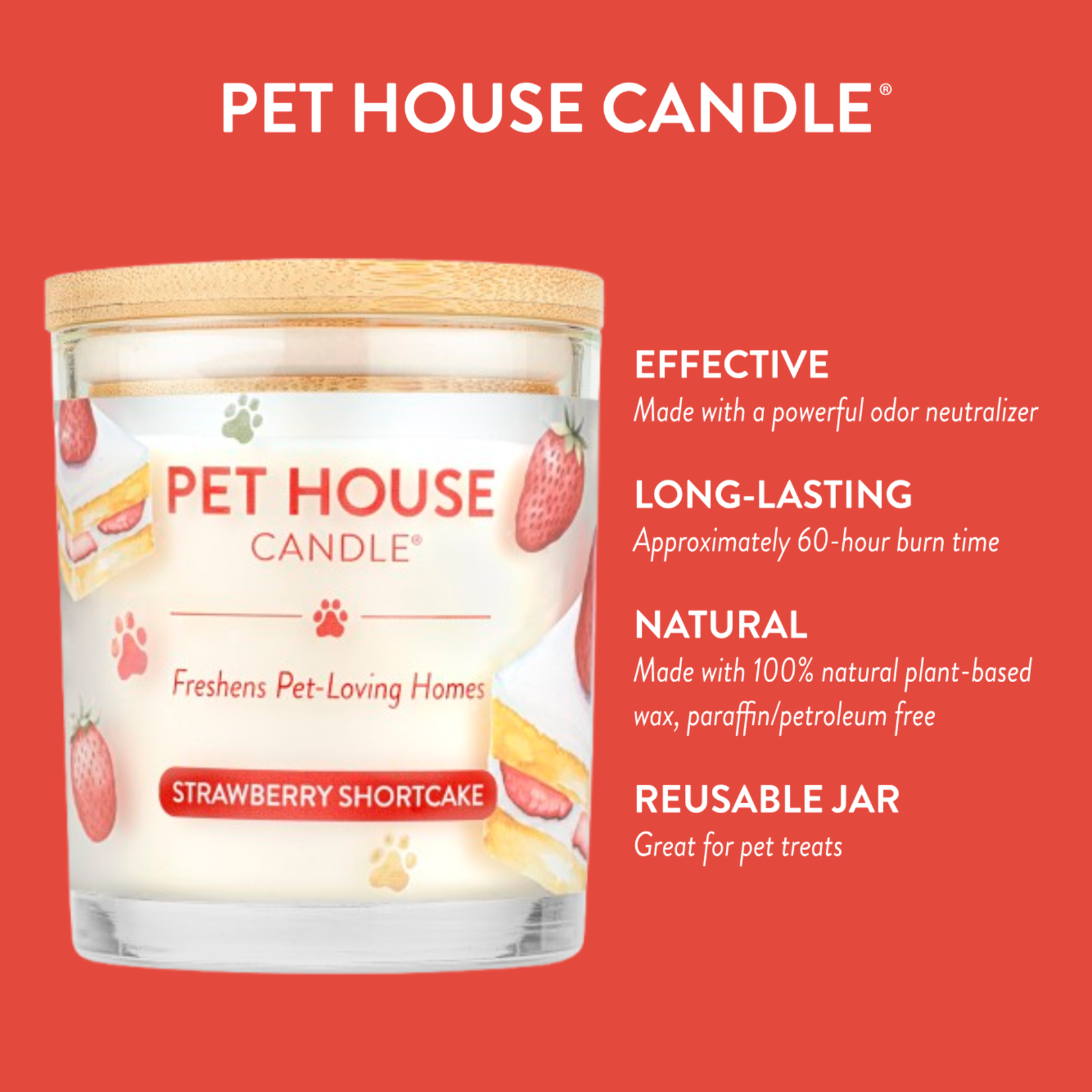 Pet House by One Fur All Strawberry Shortcake Pet Odor Candle