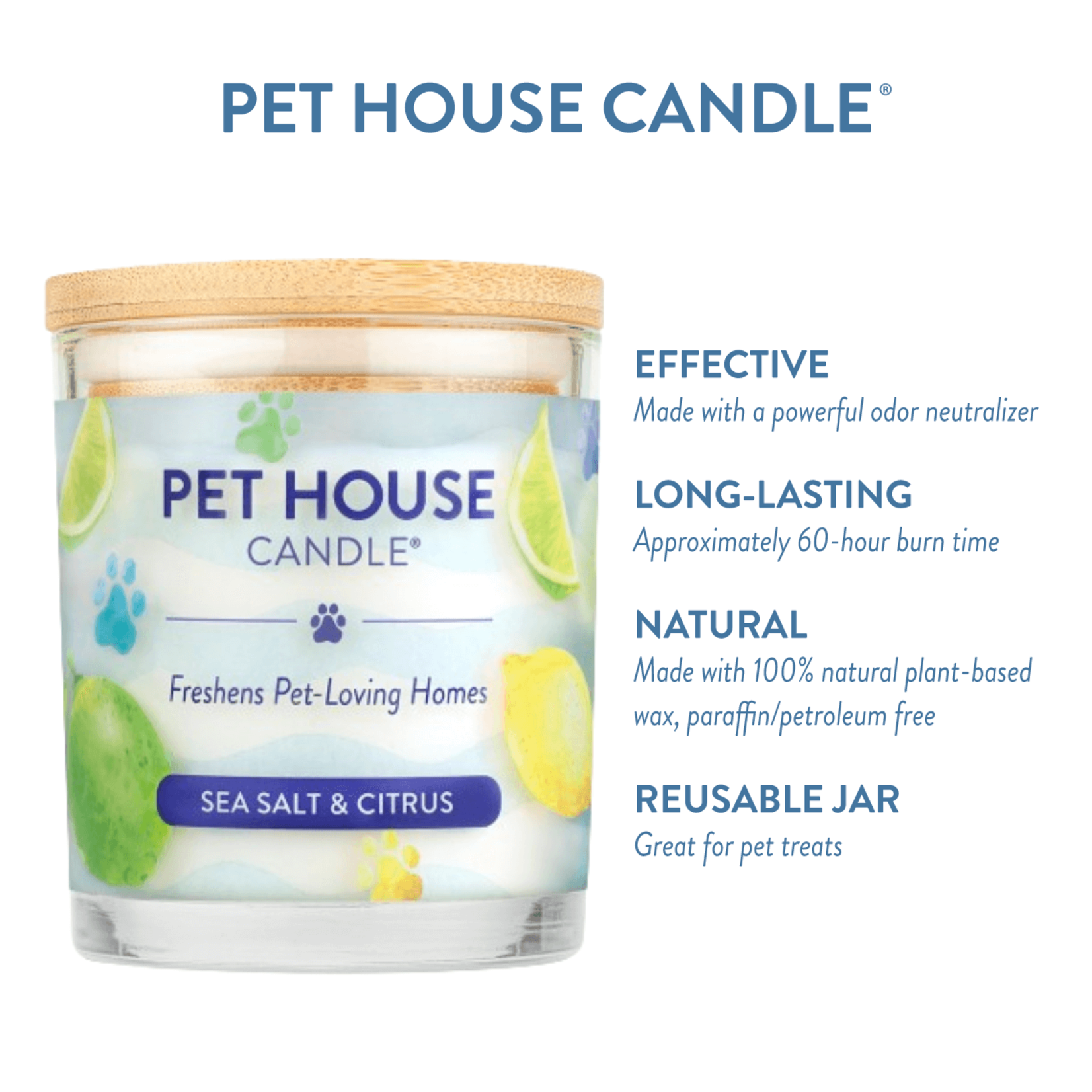 Pet House by One Fur All Sea Salt & Citrus Pet Odor Candle